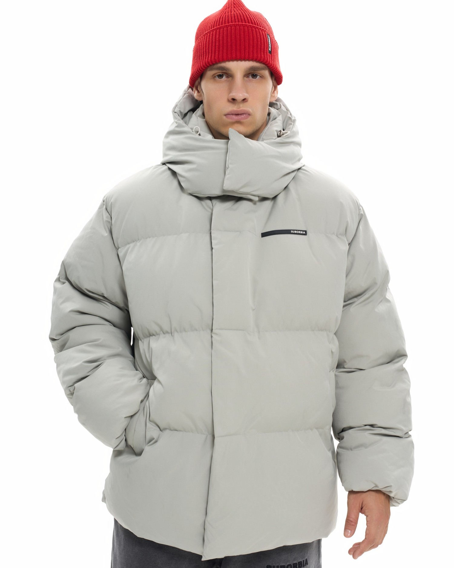 Пуховик PATTERN ANG MEN Серый