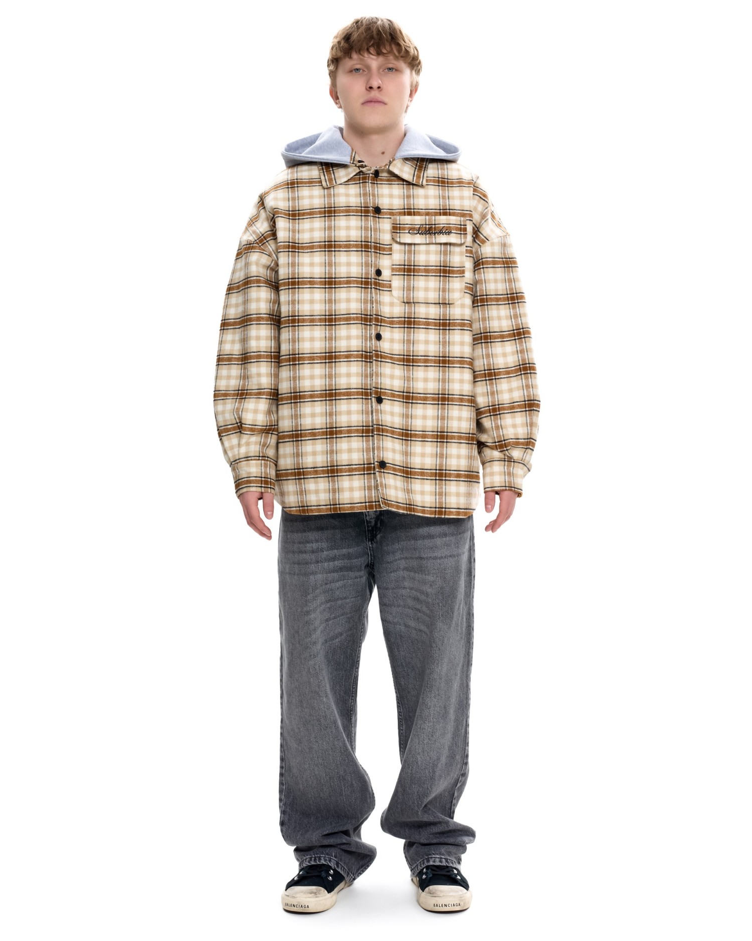 Куртка-рубашка со съемным капюшоном LOST SIGNAL MEN Beige-black