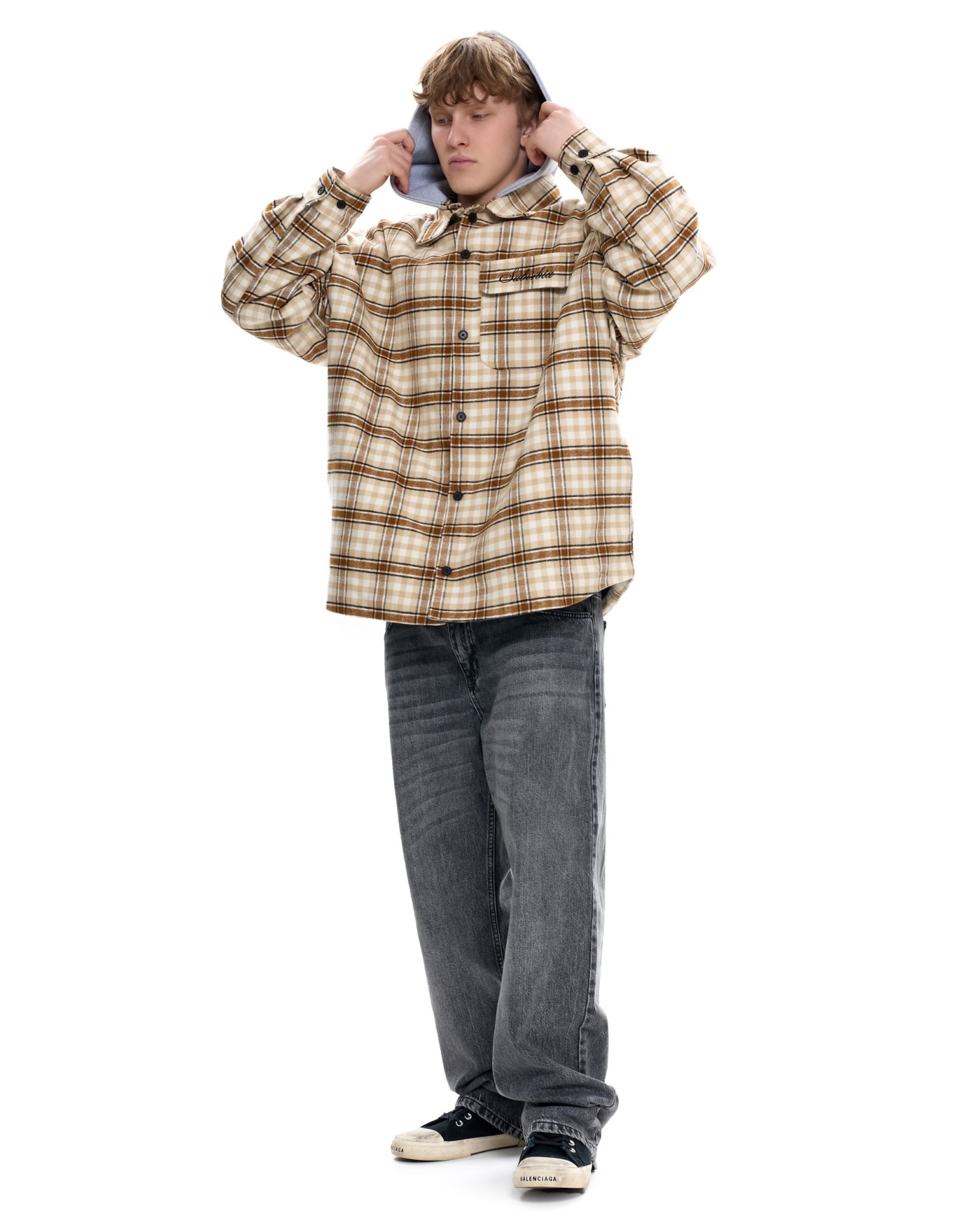 Куртка-рубашка со съемным капюшоном LOST SIGNAL MEN Beige-black