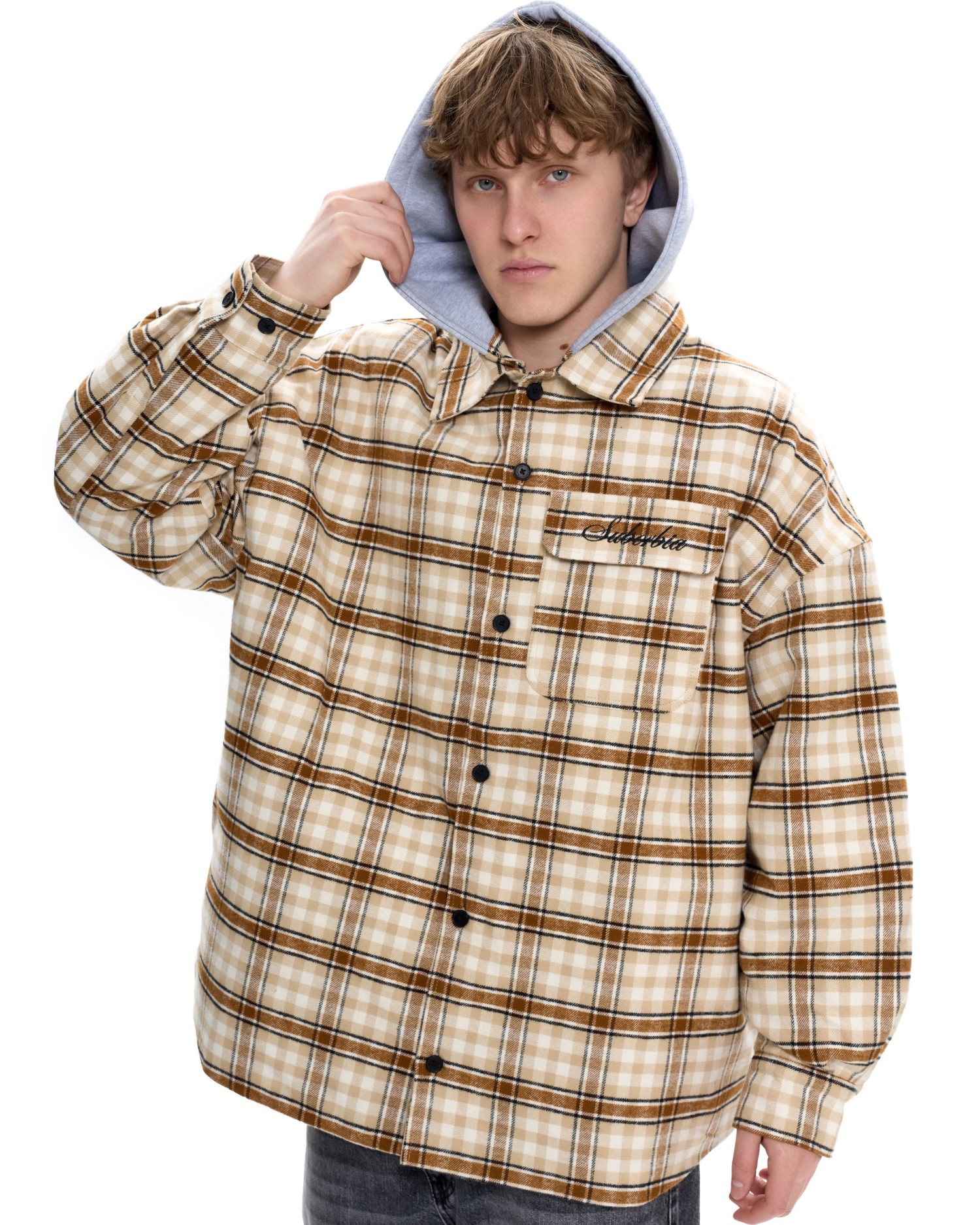 Куртка-рубашка со съемным капюшоном LOST SIGNAL MEN Beige-black