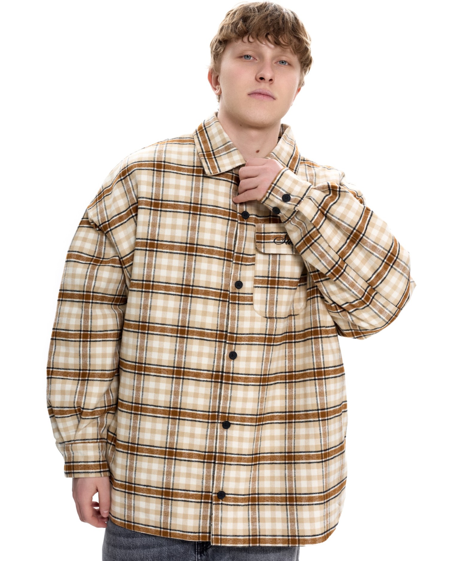 Куртка-рубашка со съемным капюшоном LOST SIGNAL MEN Beige-black