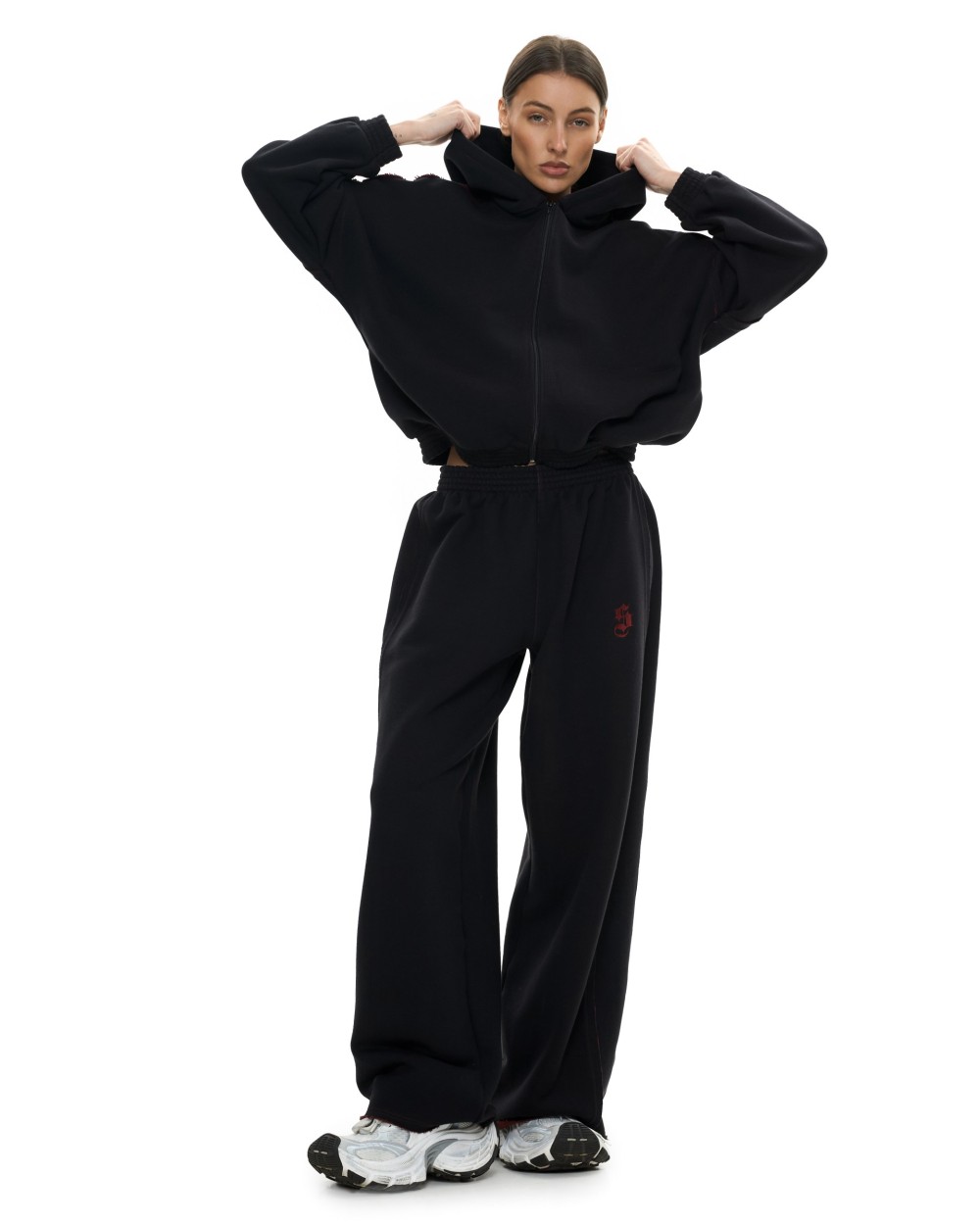 Костюм DOUBLE TROUBLE с палаццо Black-Burgundy