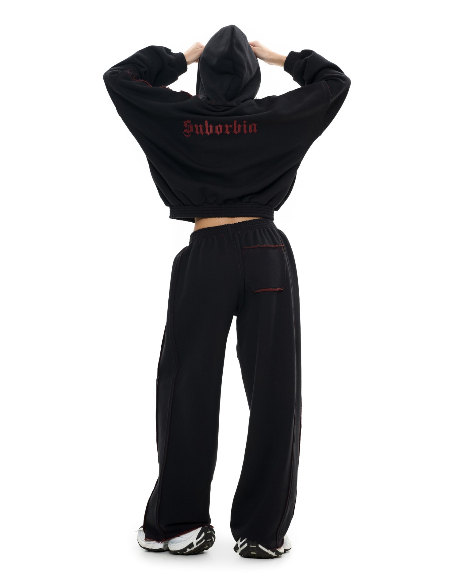 Костюм DOUBLE TROUBLE с палаццо Black-Burgundy