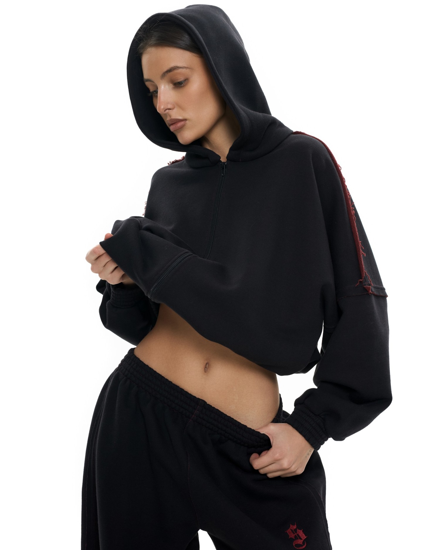 Костюм DOUBLE TROUBLE с палаццо Black-Burgundy