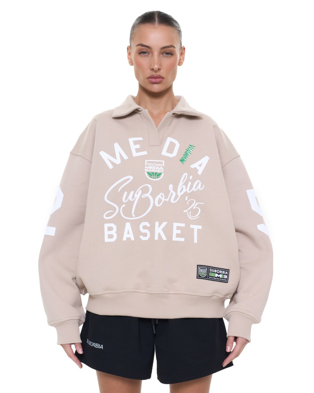 Свитшот-поло MEDIA BASKET Beige