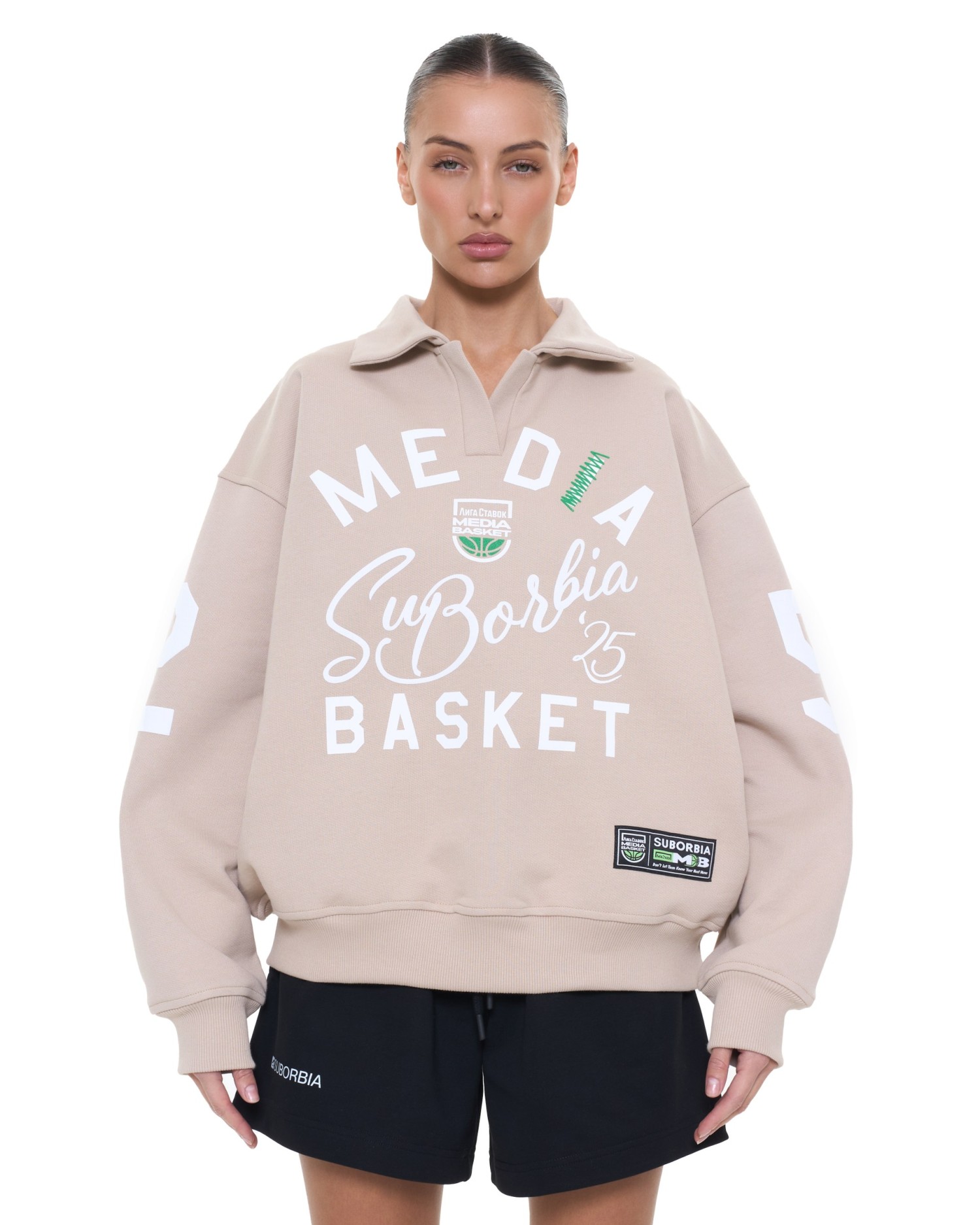 Свитшот-поло MEDIA BASKET Beige