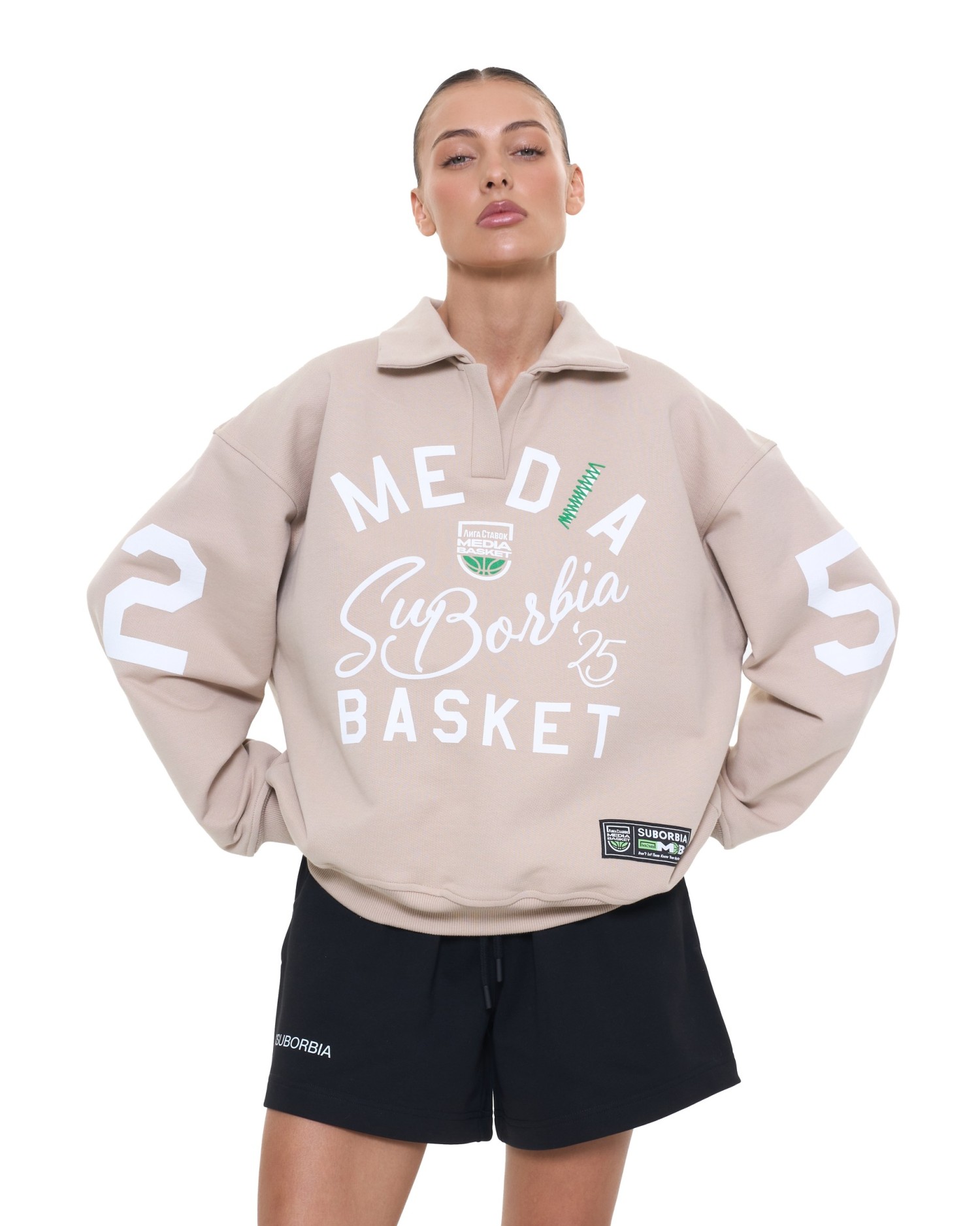 Свитшот-поло MEDIA BASKET Beige