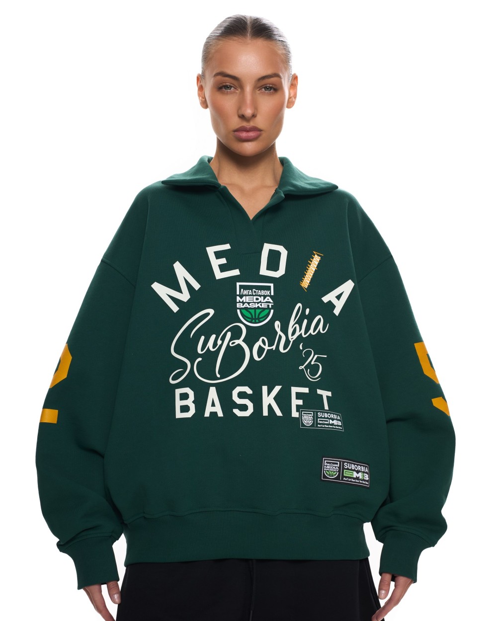 Свитшот-поло MEDIA BASKET Green