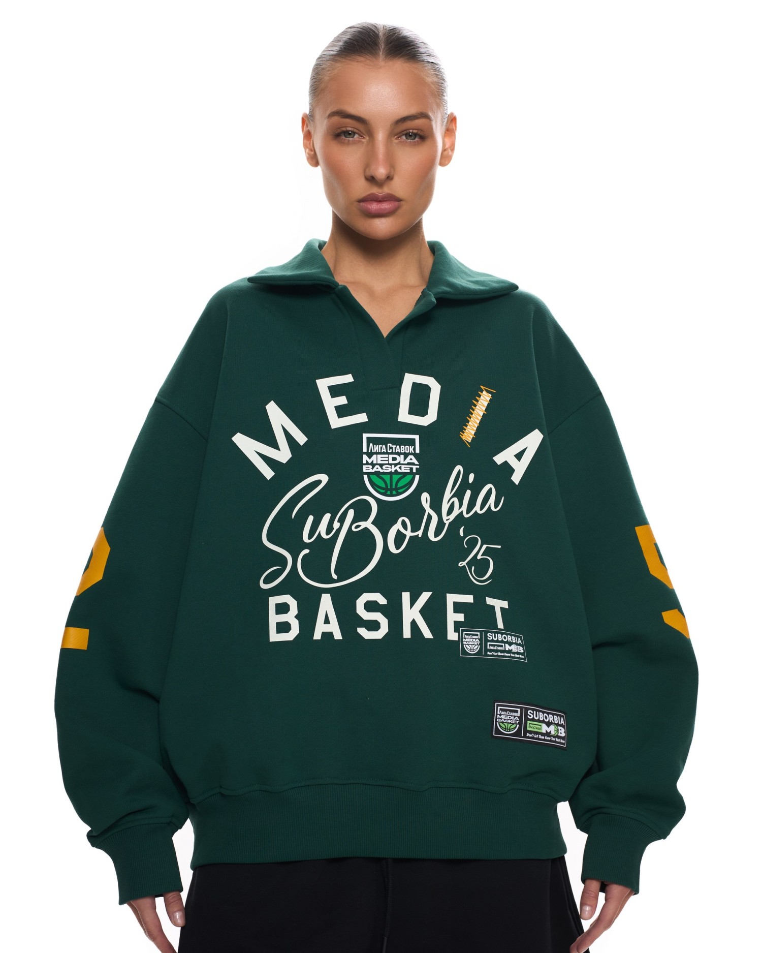 Свитшот-поло MEDIA BASKET Green