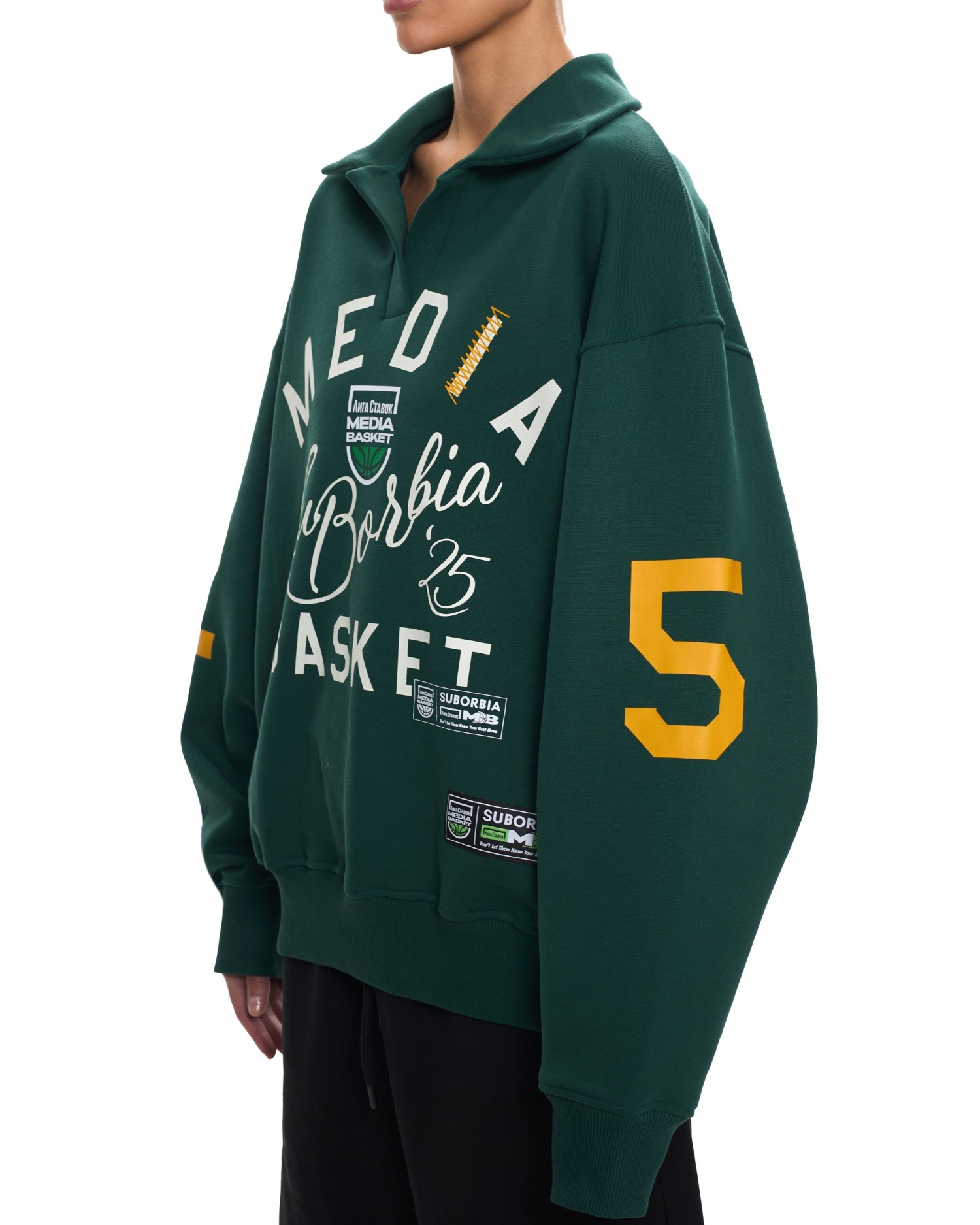 Свитшот-поло MEDIA BASKET Green