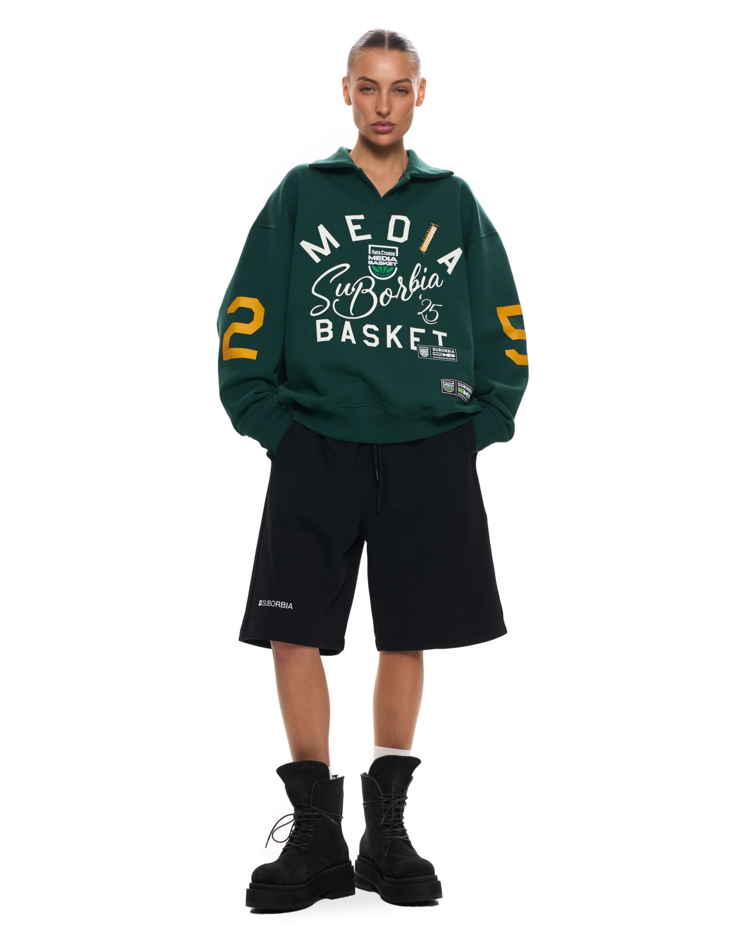 Свитшот-поло MEDIA BASKET Green