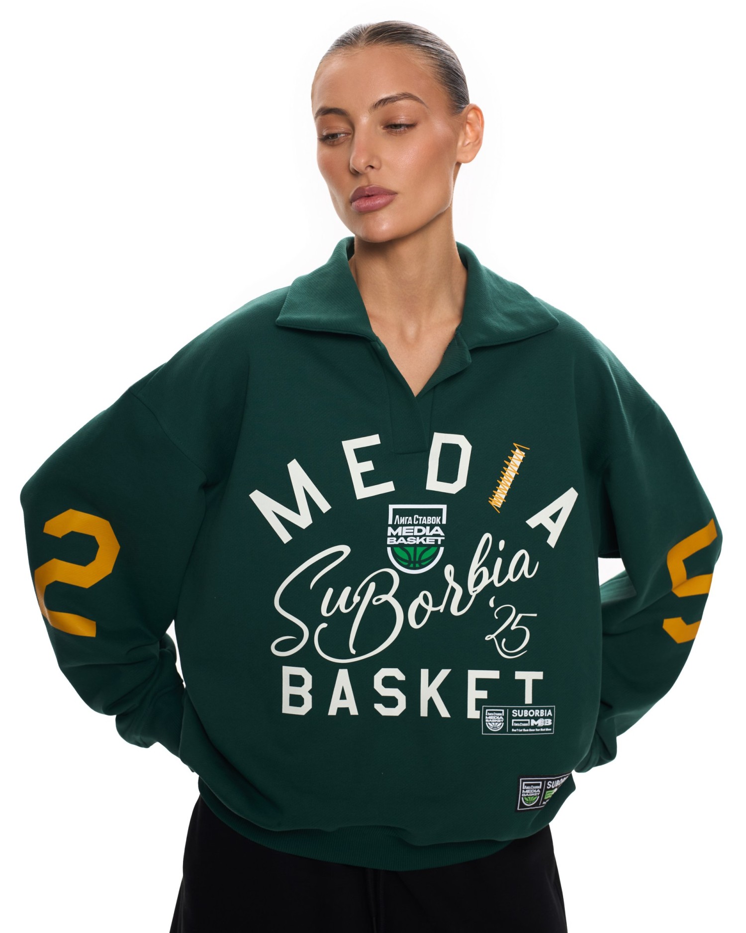 Свитшот-поло MEDIA BASKET Green