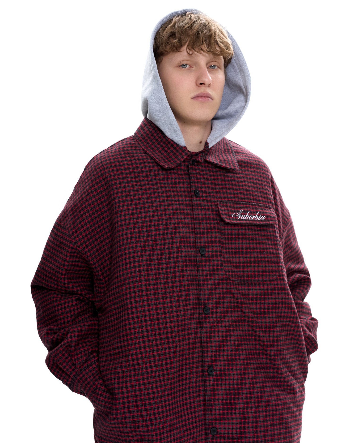 Куртка-рубашка со съемным капюшоном LOST SIGNAL MEN Red-black