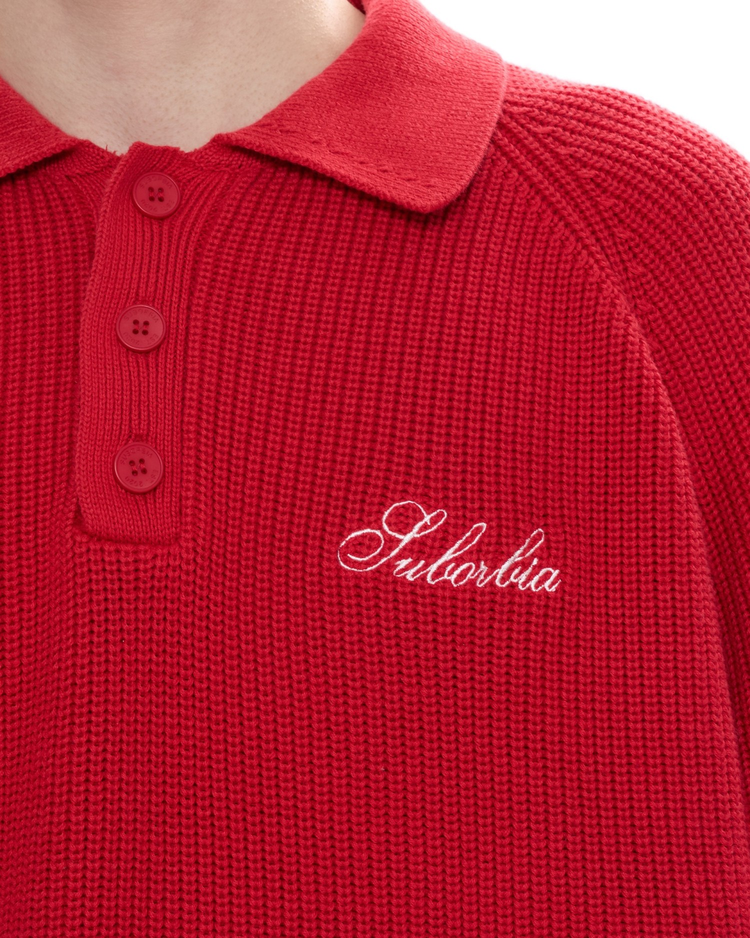 Мужское вязаное поло Красный