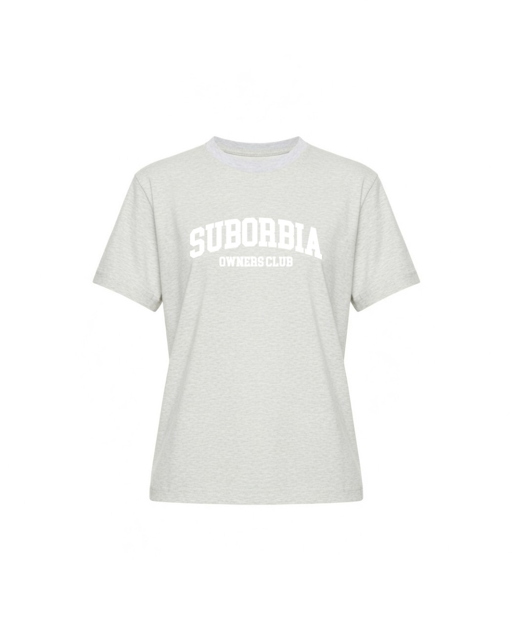 Футболка crop OWNERS CLUB Grey melange - White