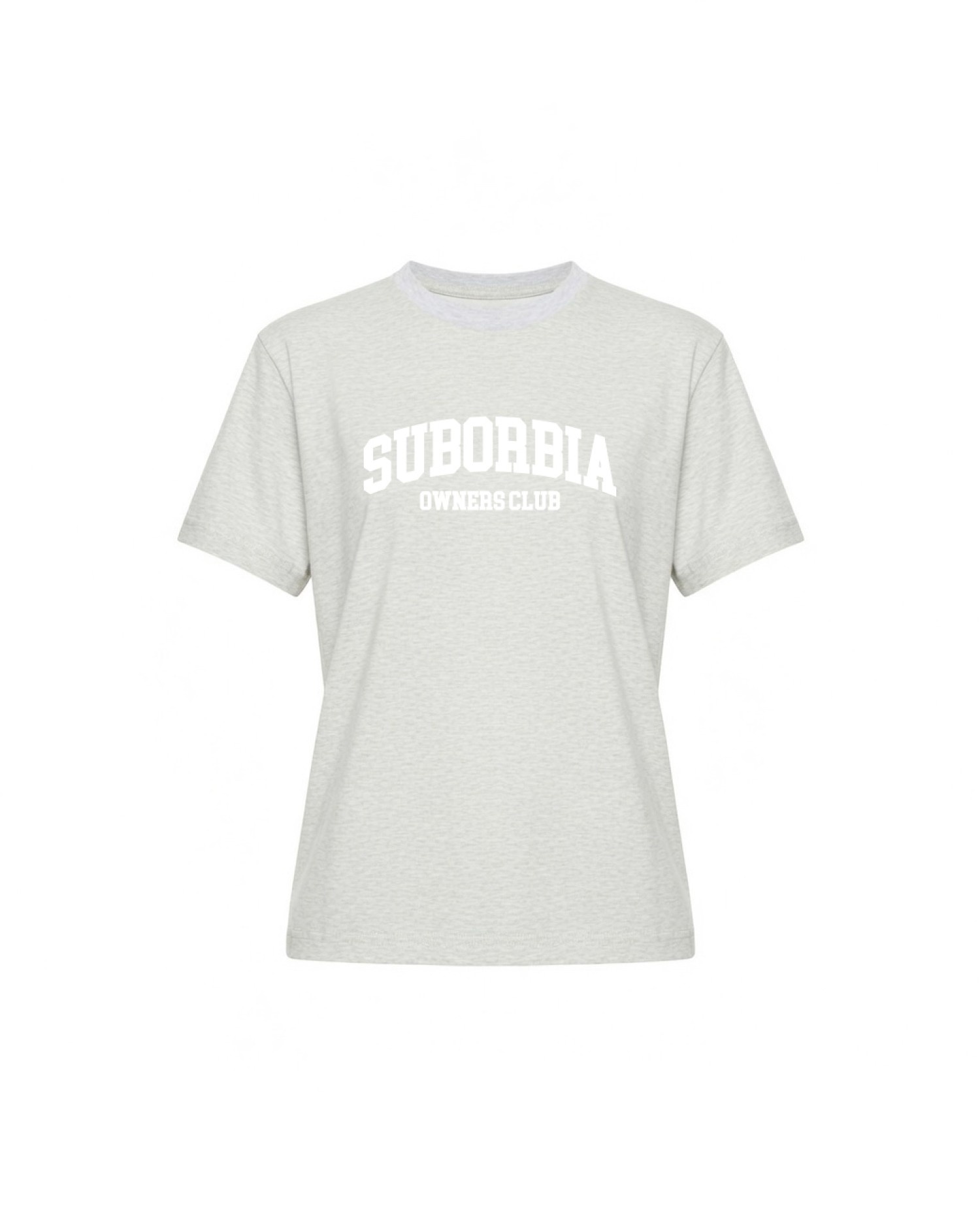 Футболка crop OWNERS CLUB Grey melange - White