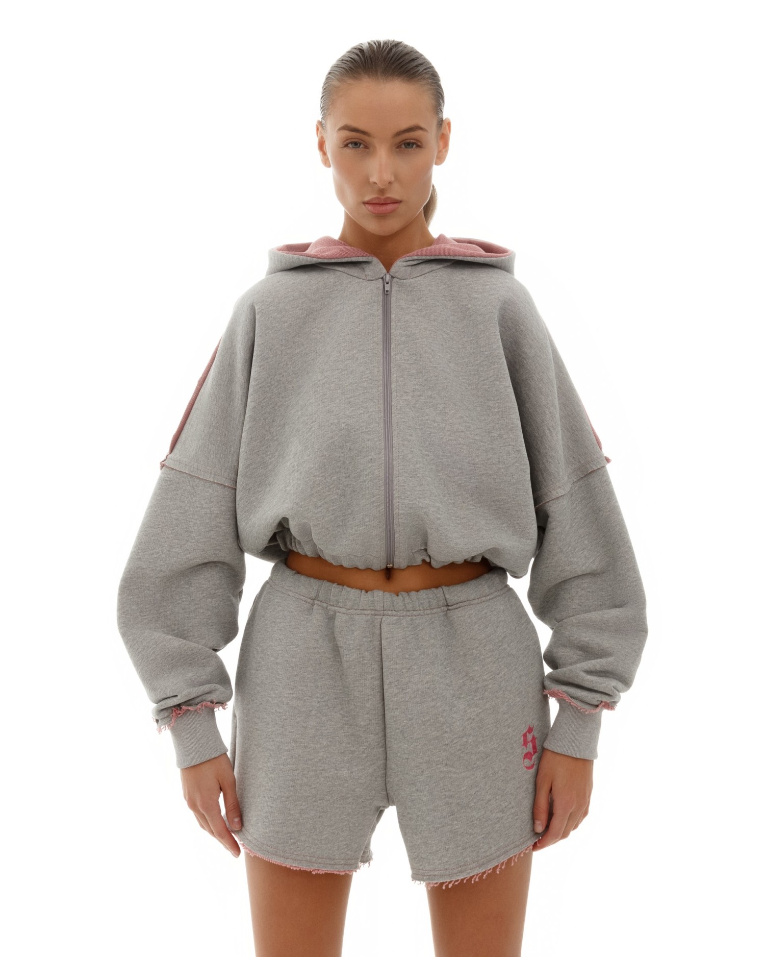 Костюм DOUBLE TROUBLE с худи Grey-Pink