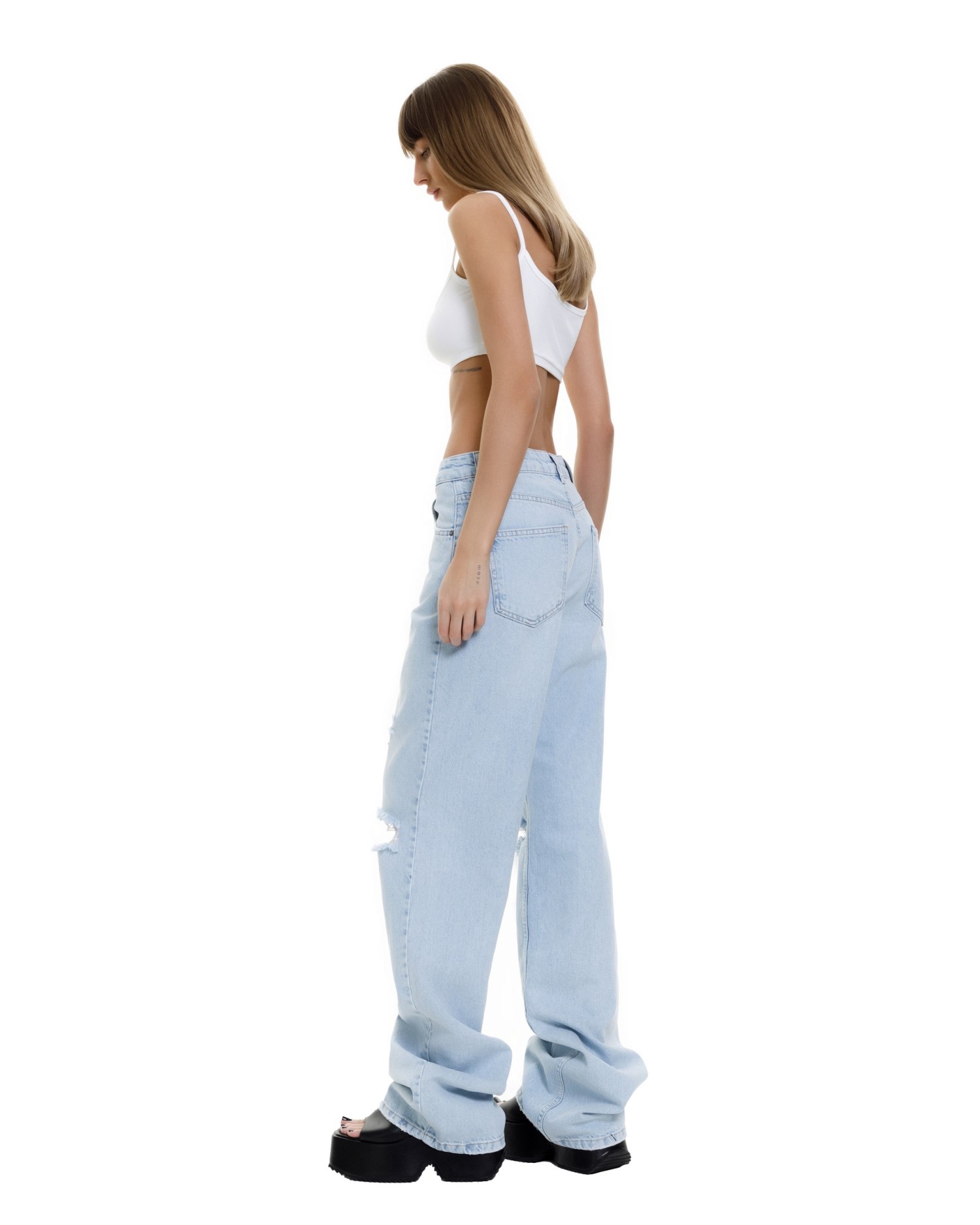 Джинсы TORN light blue