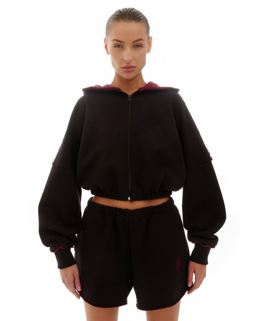 Костюм DOUBLE TROUBLE с худи Black-Burgundy