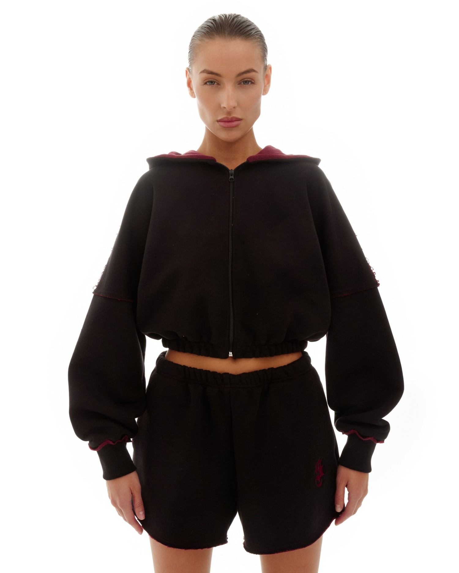 Костюм DOUBLE TROUBLE с худи Black-Burgundy