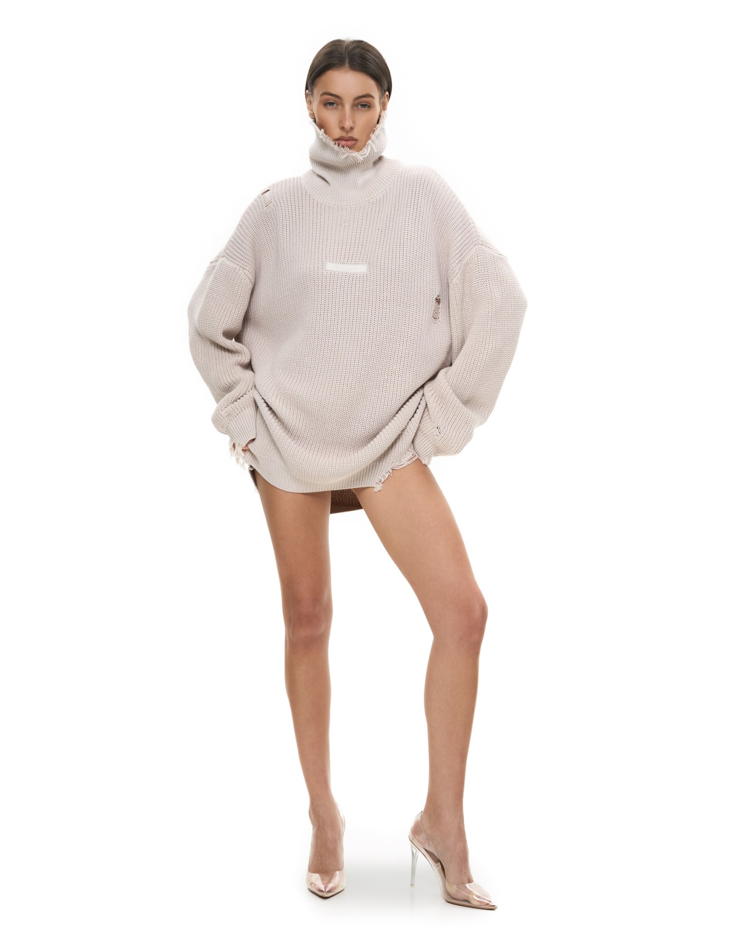 Свитер KNITTED с высоким воротом White Stone