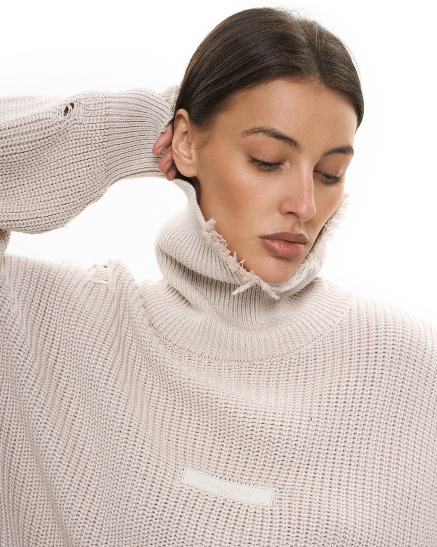 Свитер KNITTED с высоким воротом White Stone