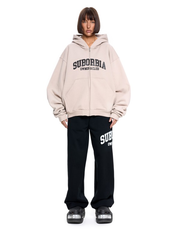 Худи зип SUBORBIA® Бежевый-Черный