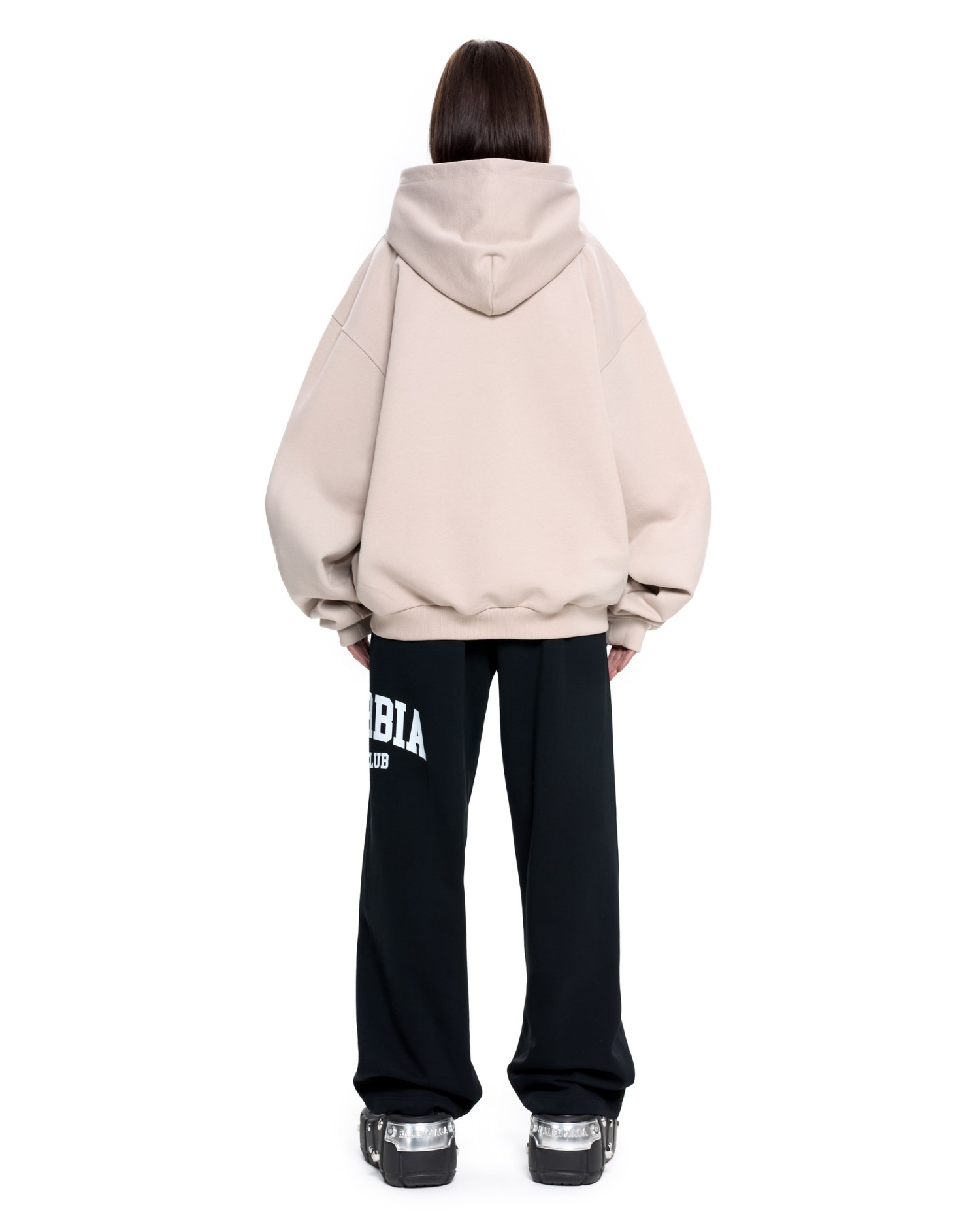 Худи зип SUBORBIA® Бежевый-Черный