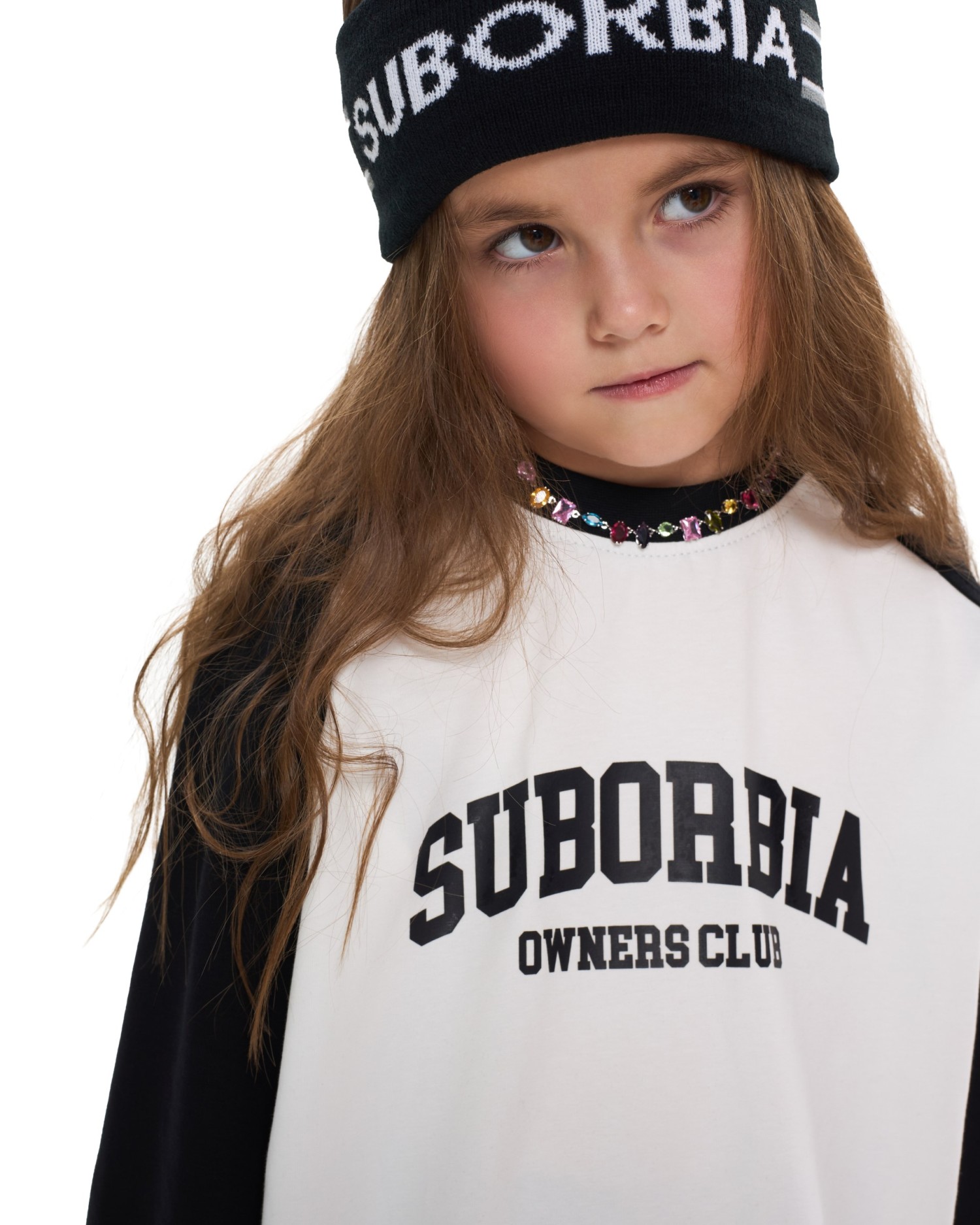 Лонгслив Junior SUBORBIAⓢ 128-134 Белый-Черный
