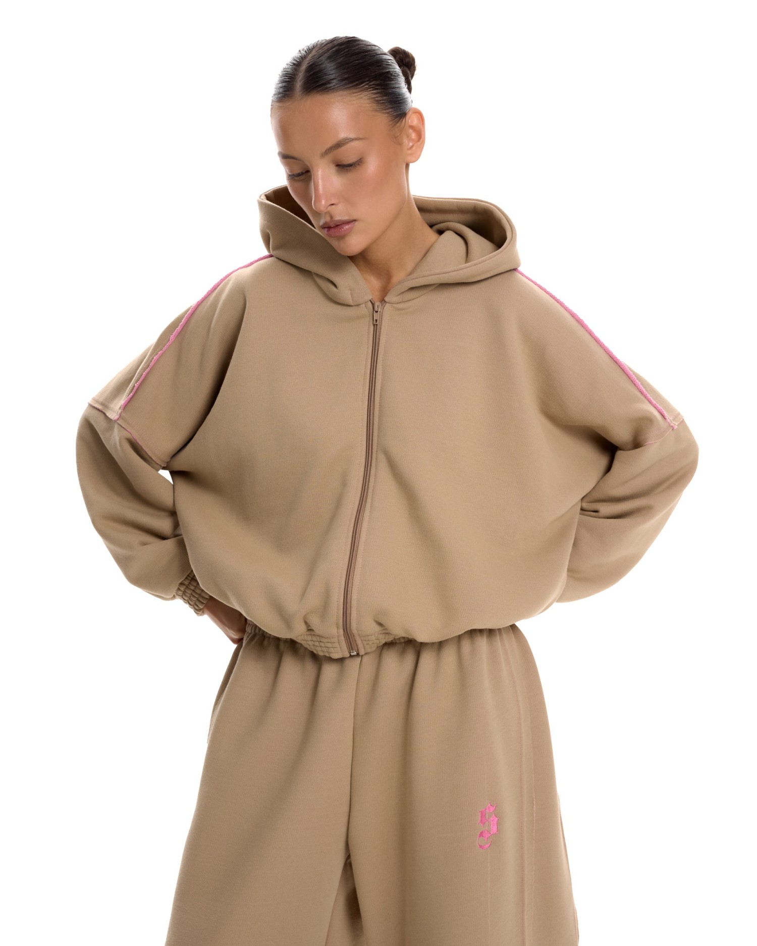 Костюм DOUBLE TROUBLE с палаццо Beige-Pink