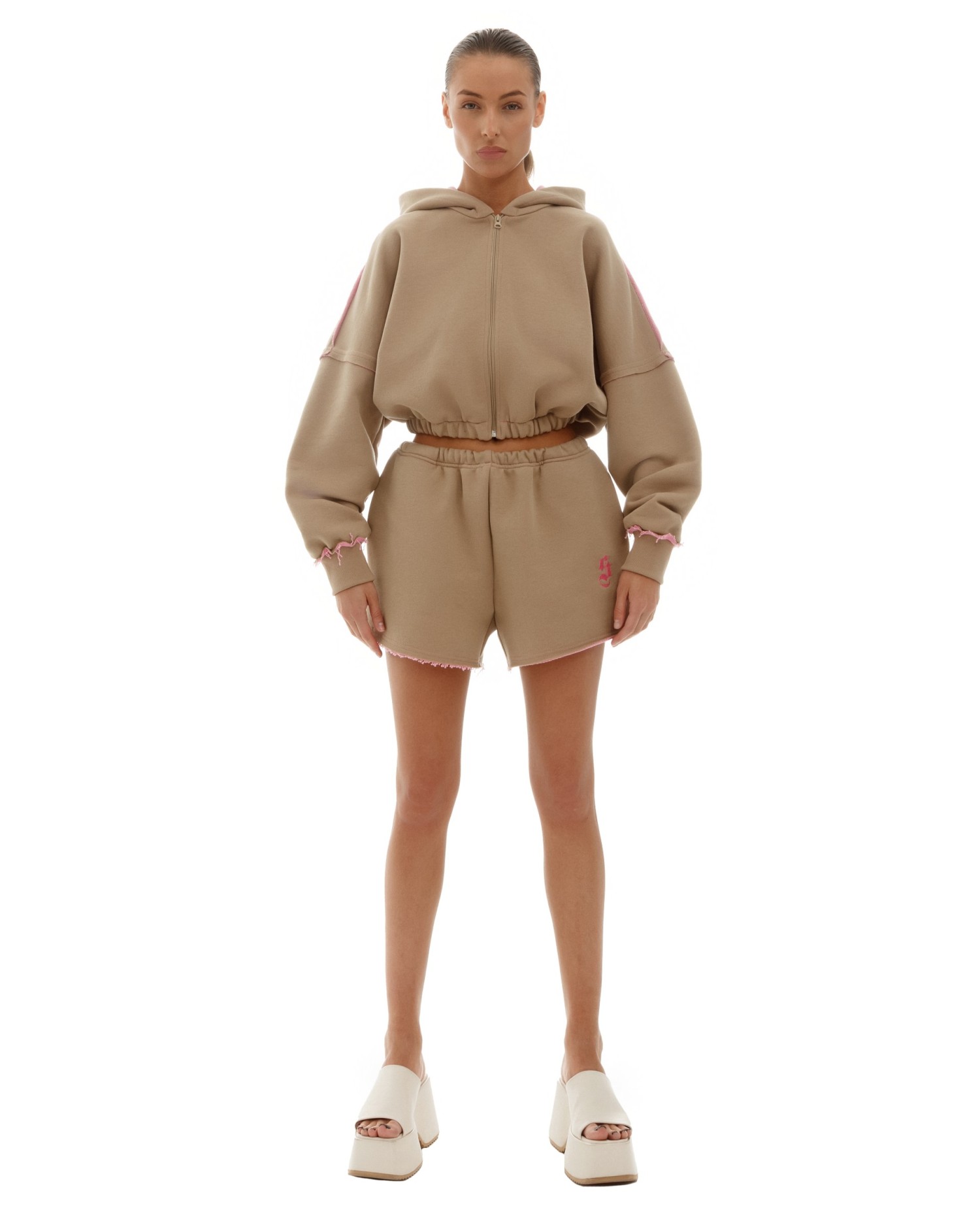 Костюм DOUBLE TROUBLE с худи Beige-Pink