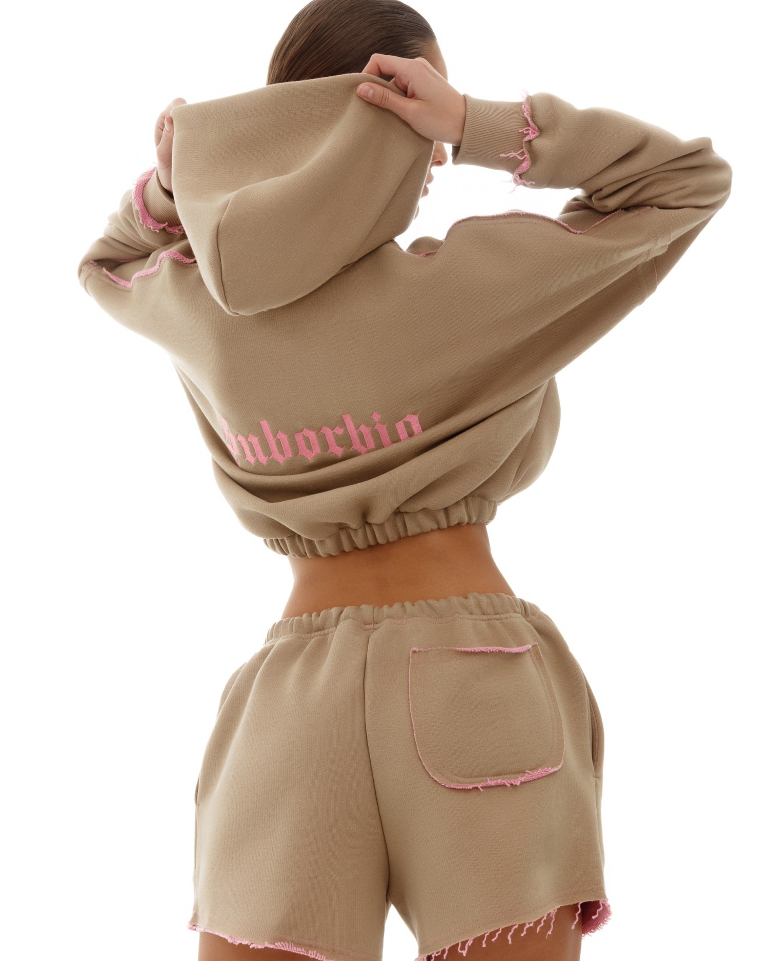 Костюм DOUBLE TROUBLE с худи Beige-Pink