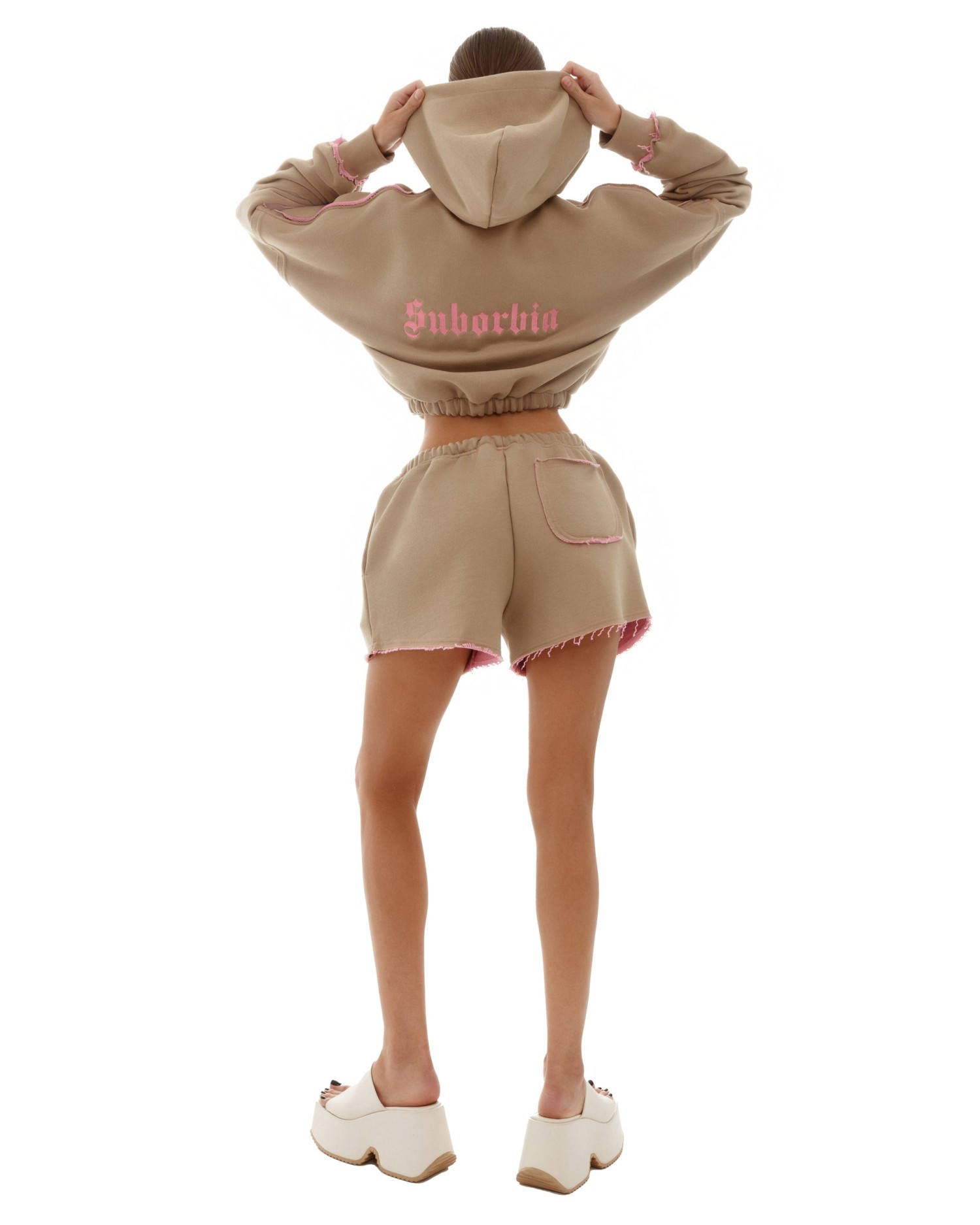 Костюм DOUBLE TROUBLE с худи Beige-Pink
