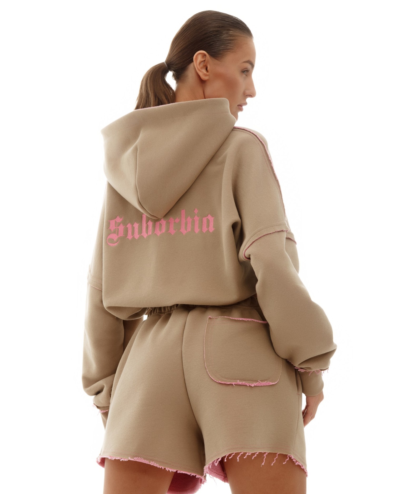 Костюм DOUBLE TROUBLE с худи Beige-Pink