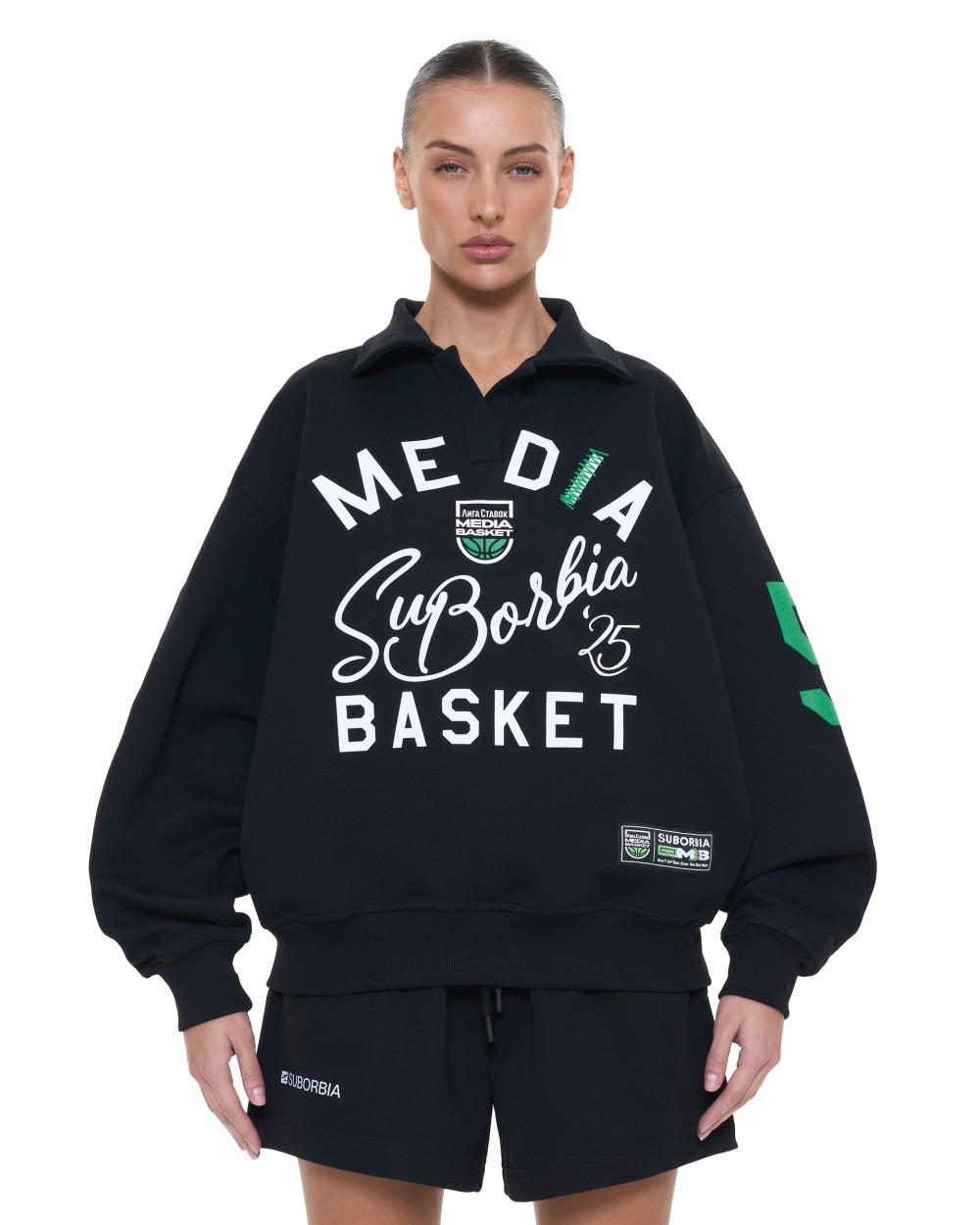 Свитшот-поло MEDIA BASKET Black