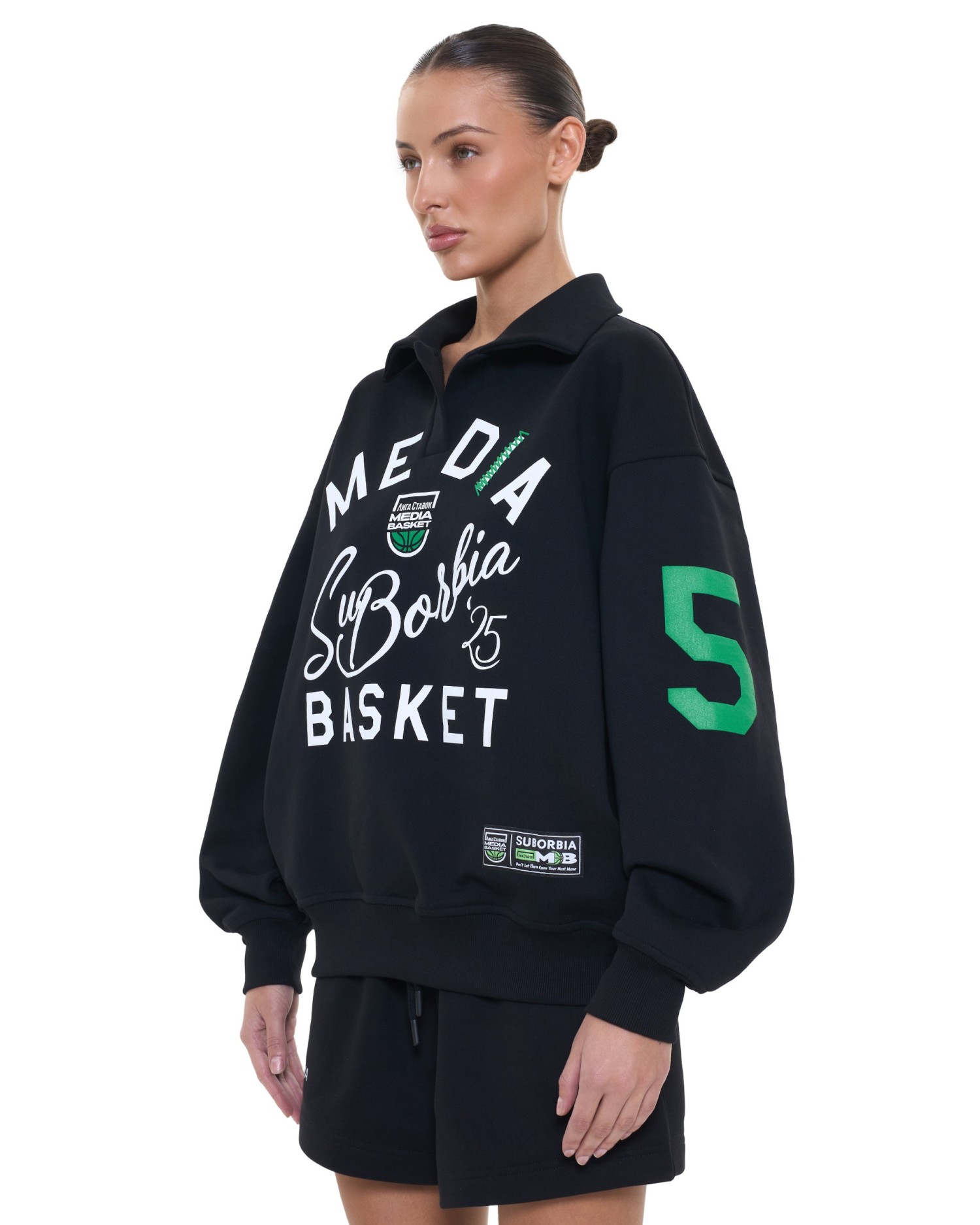 Свитшот-поло MEDIA BASKET Black