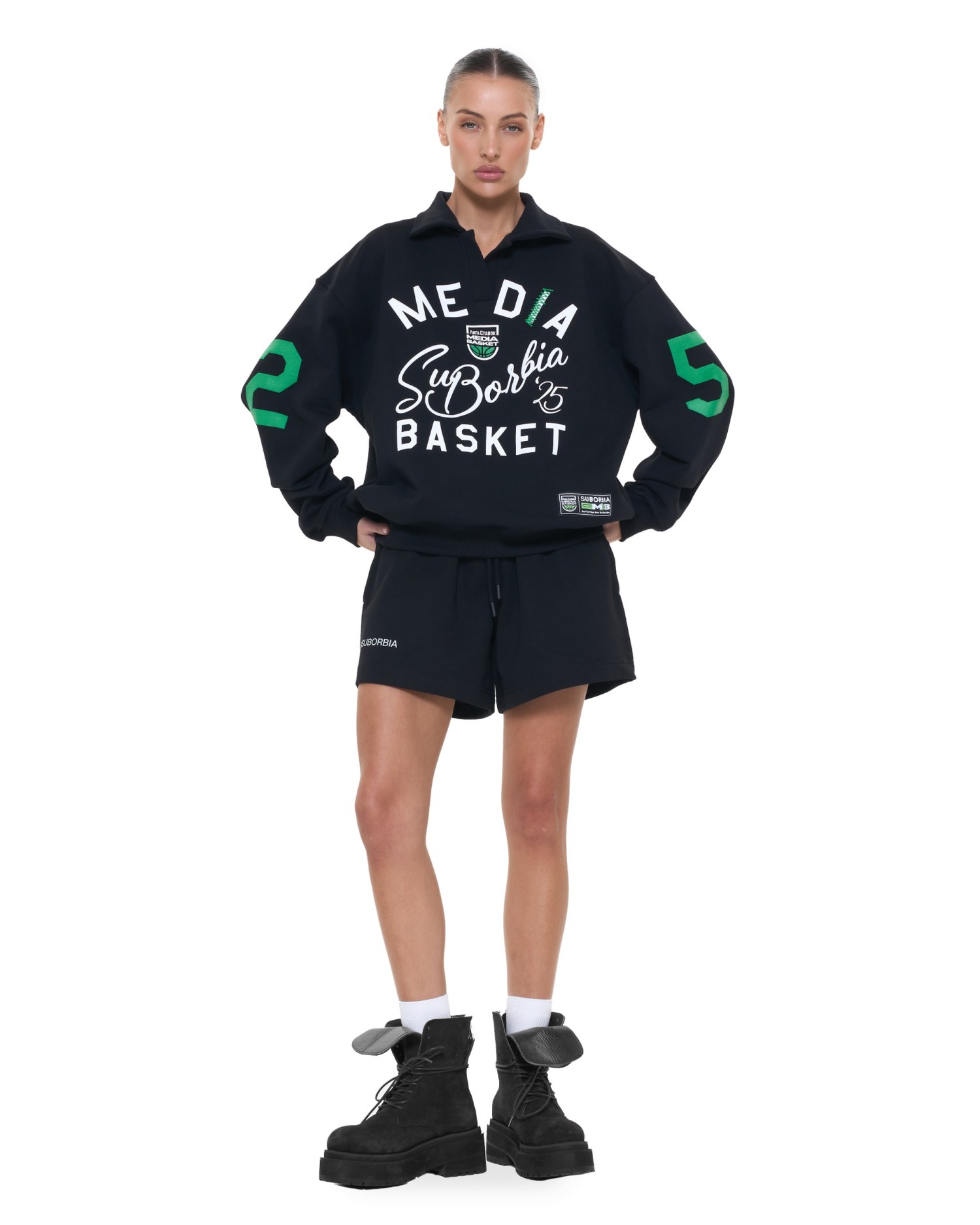 Свитшот-поло MEDIA BASKET Black