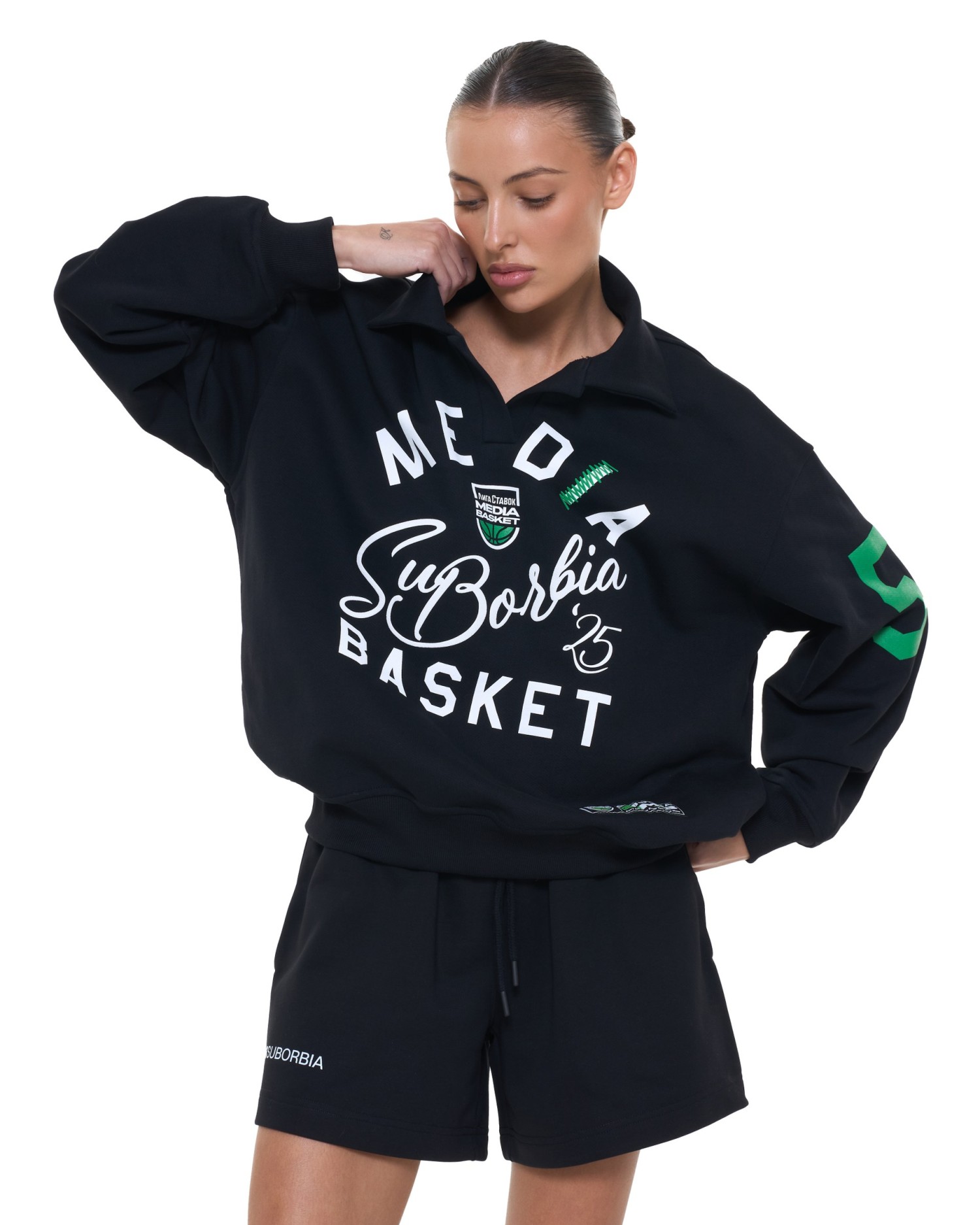 Свитшот-поло MEDIA BASKET Black