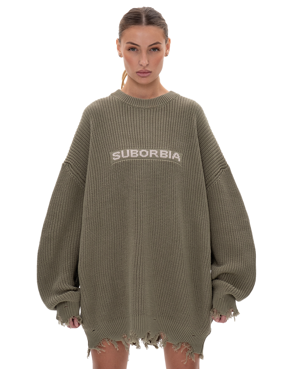 Свитер KNITTED TORN Khaki
