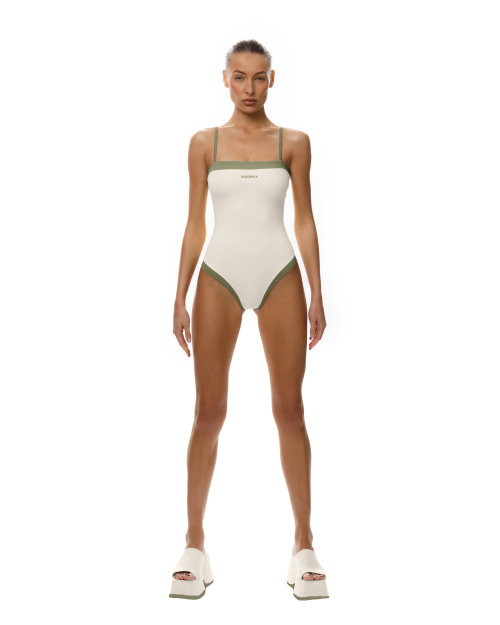 Купальник слитный SUBORBIA White stone-Khaki
