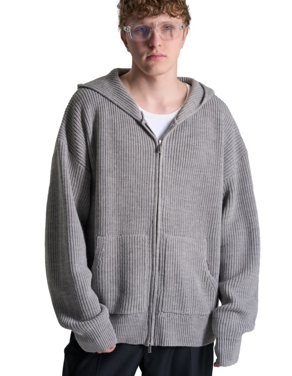 Мужское вязаное худи с капюшоном