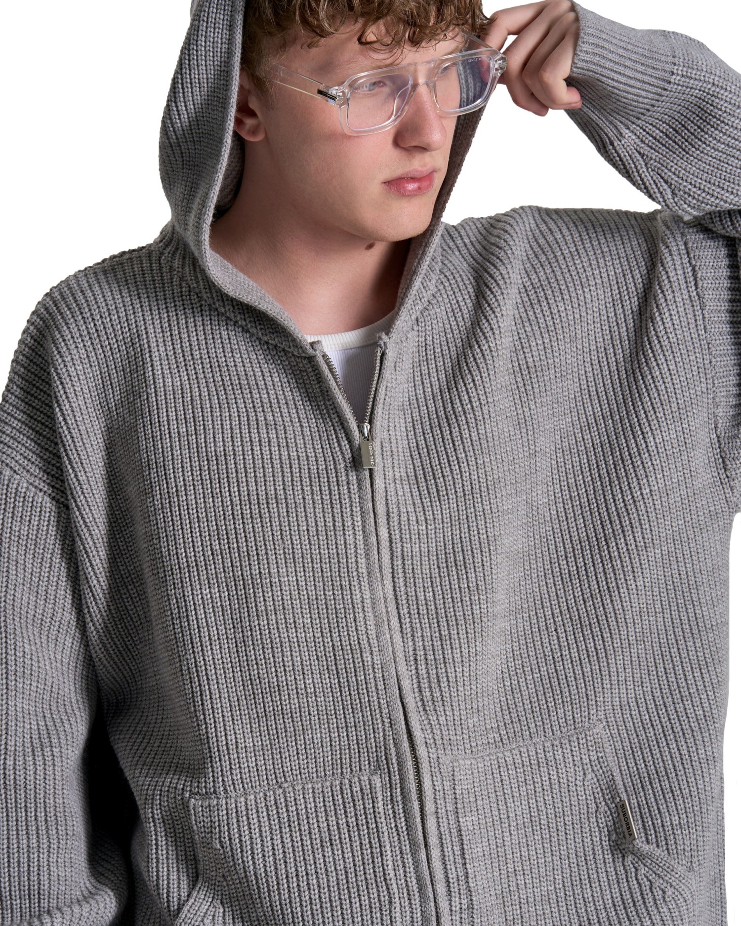 Мужское вязаное худи с капюшоном