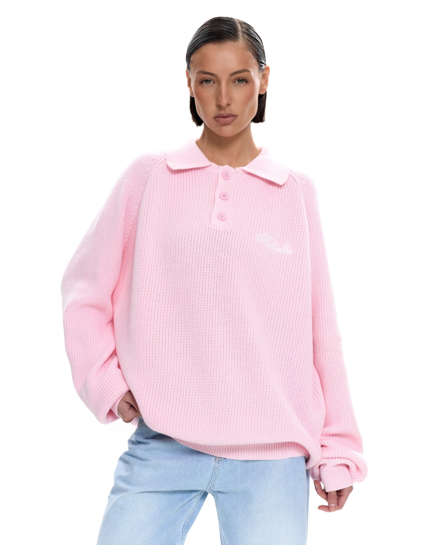 Вязаное поло Розовый