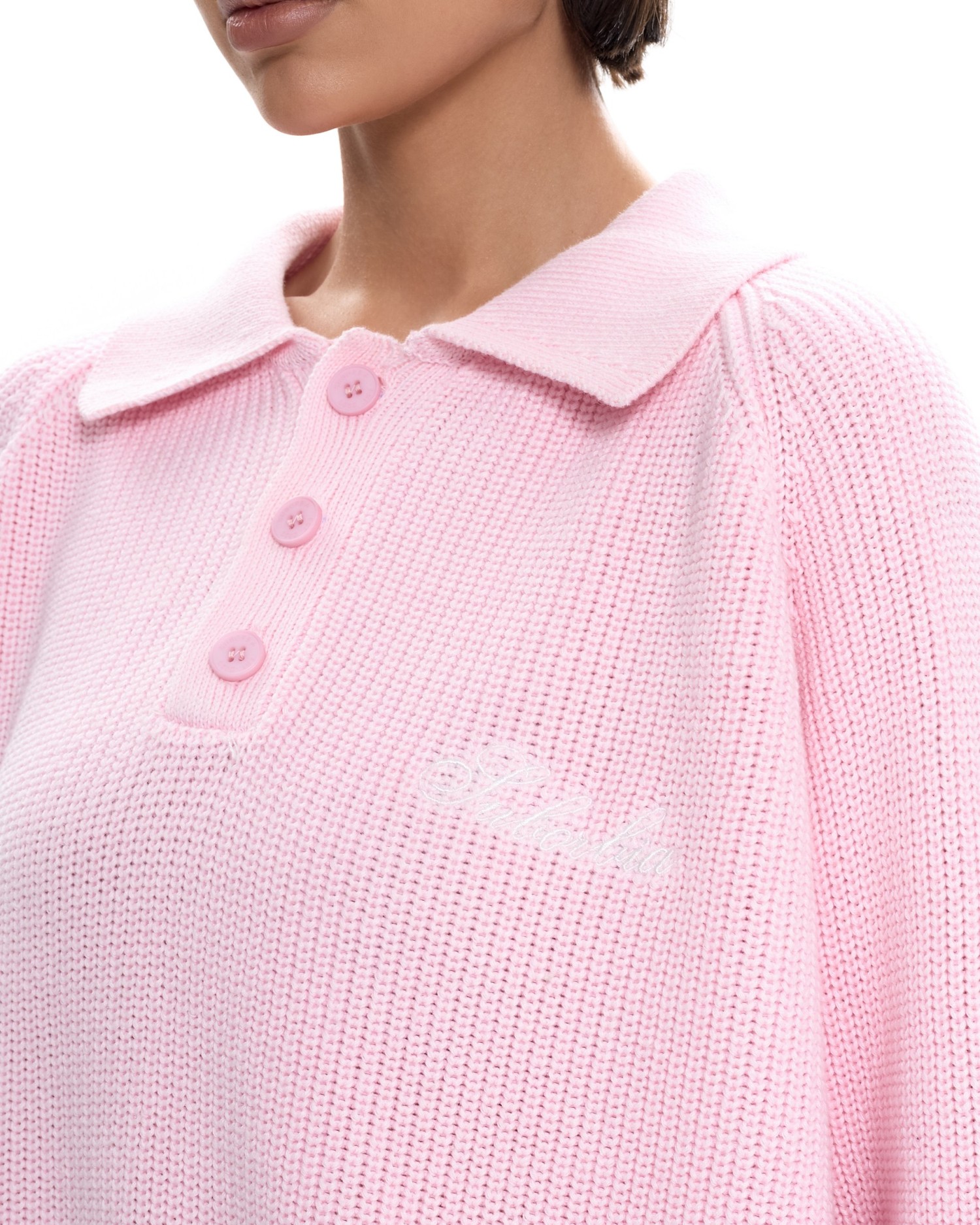Вязаное поло Розовый