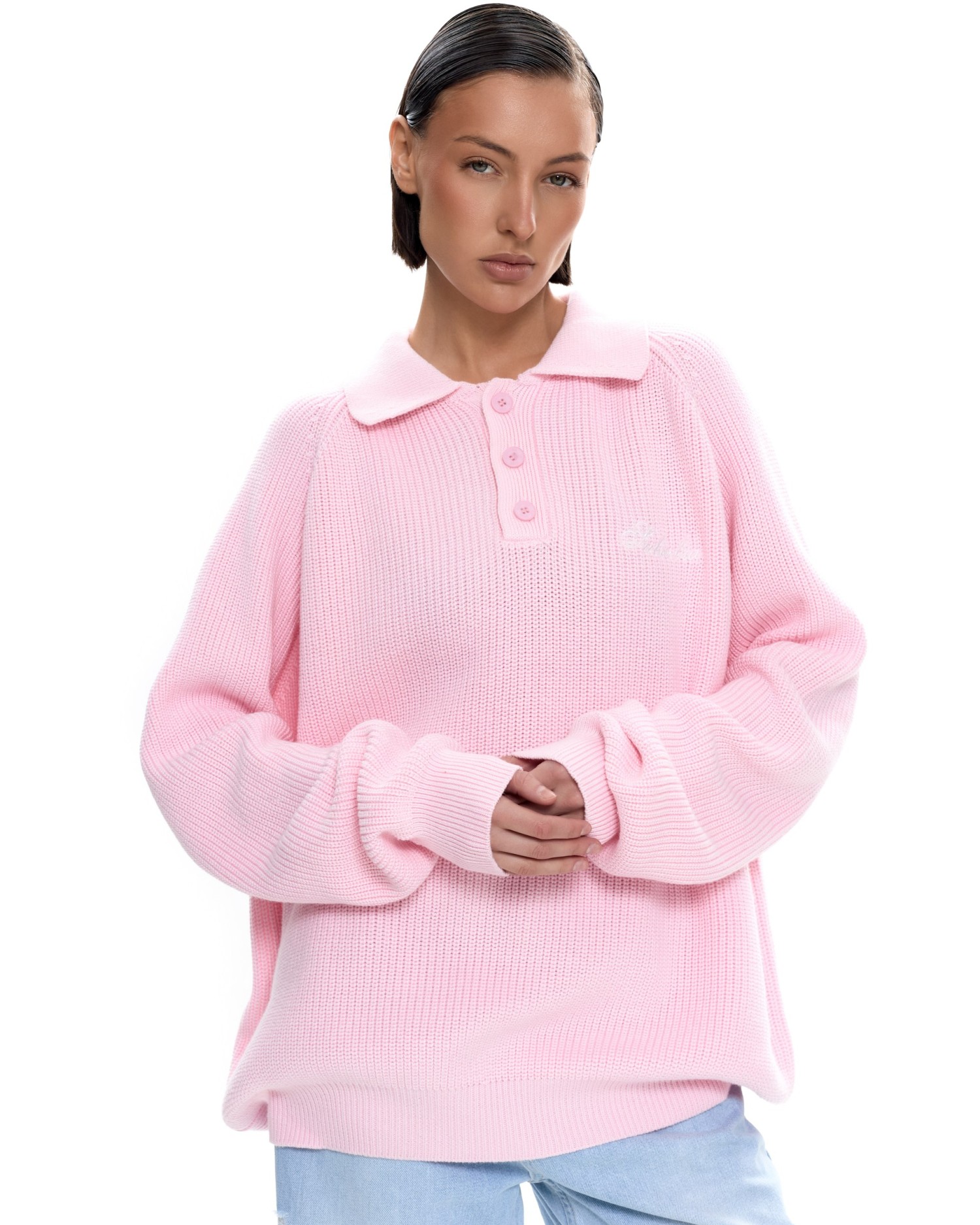 Вязаное поло Розовый