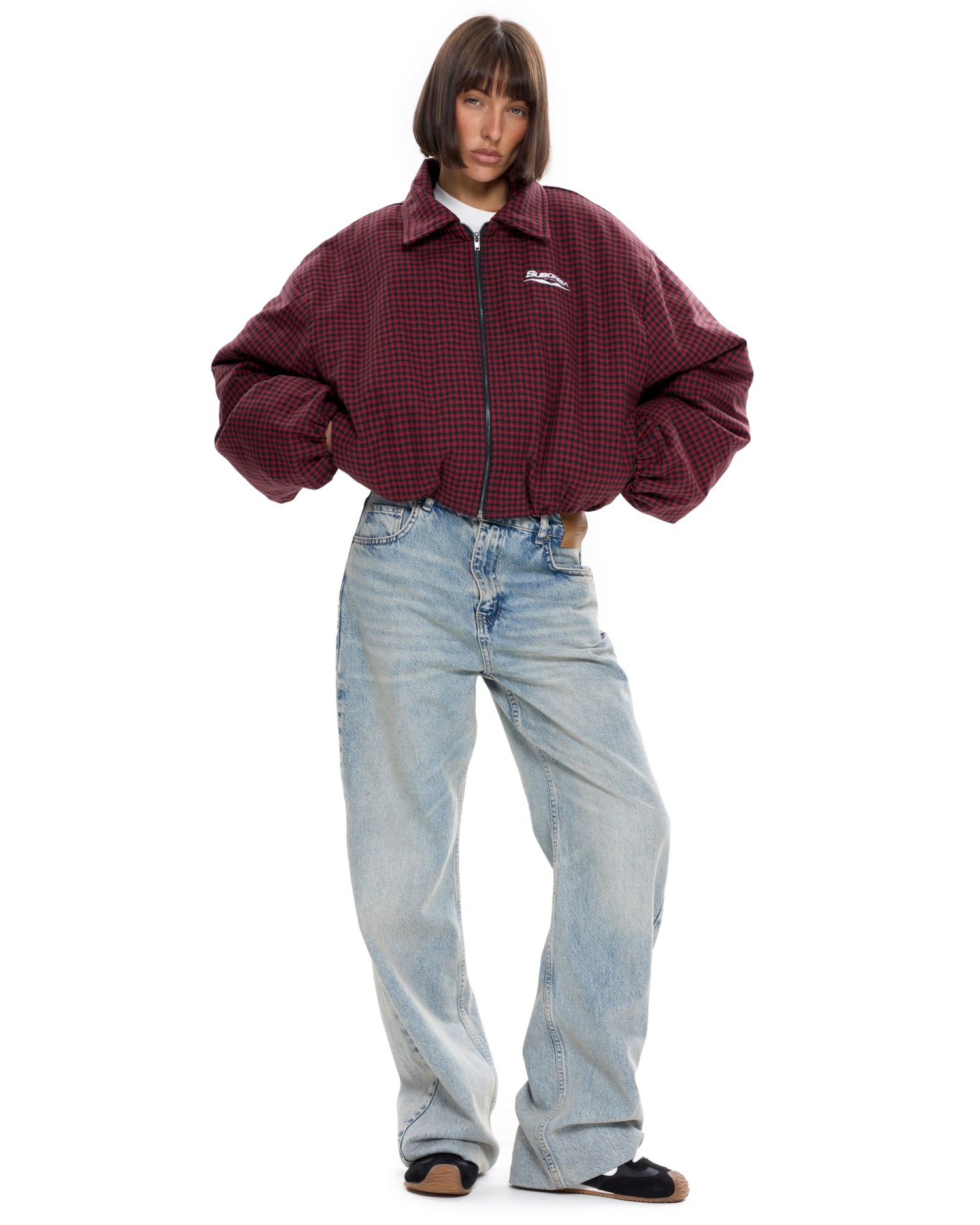 Бомбер в клетку Красный