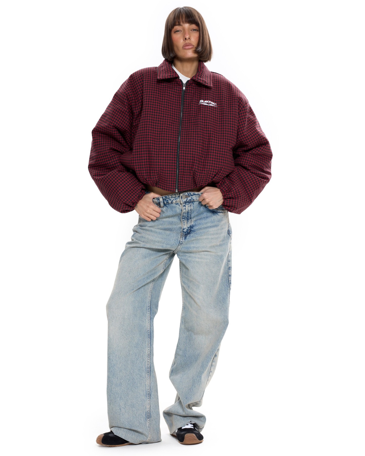 Бомбер в клетку Красный