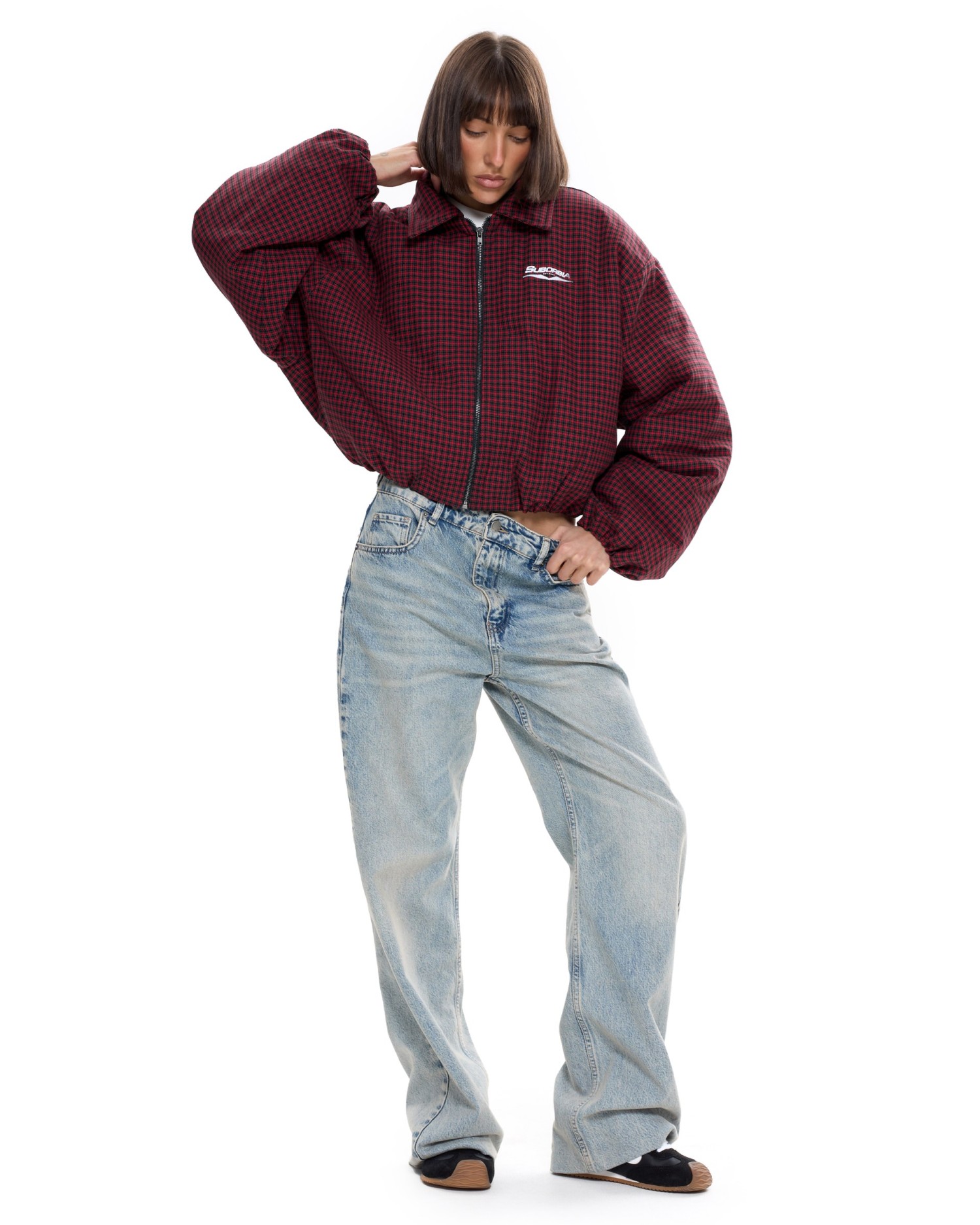 Бомбер в клетку Красный