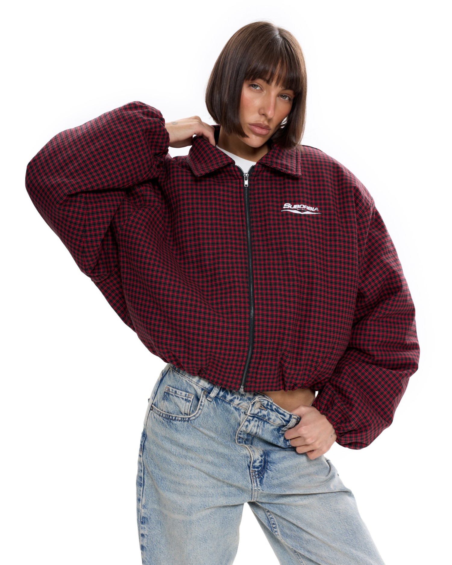 Бомбер в клетку Красный