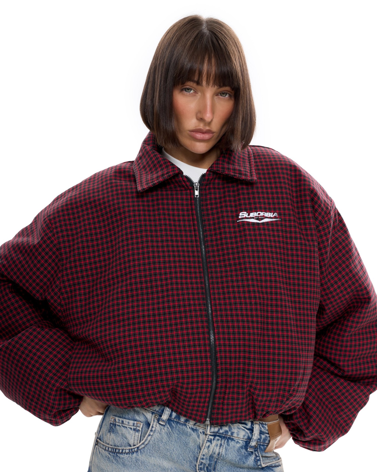 Бомбер в клетку Красный